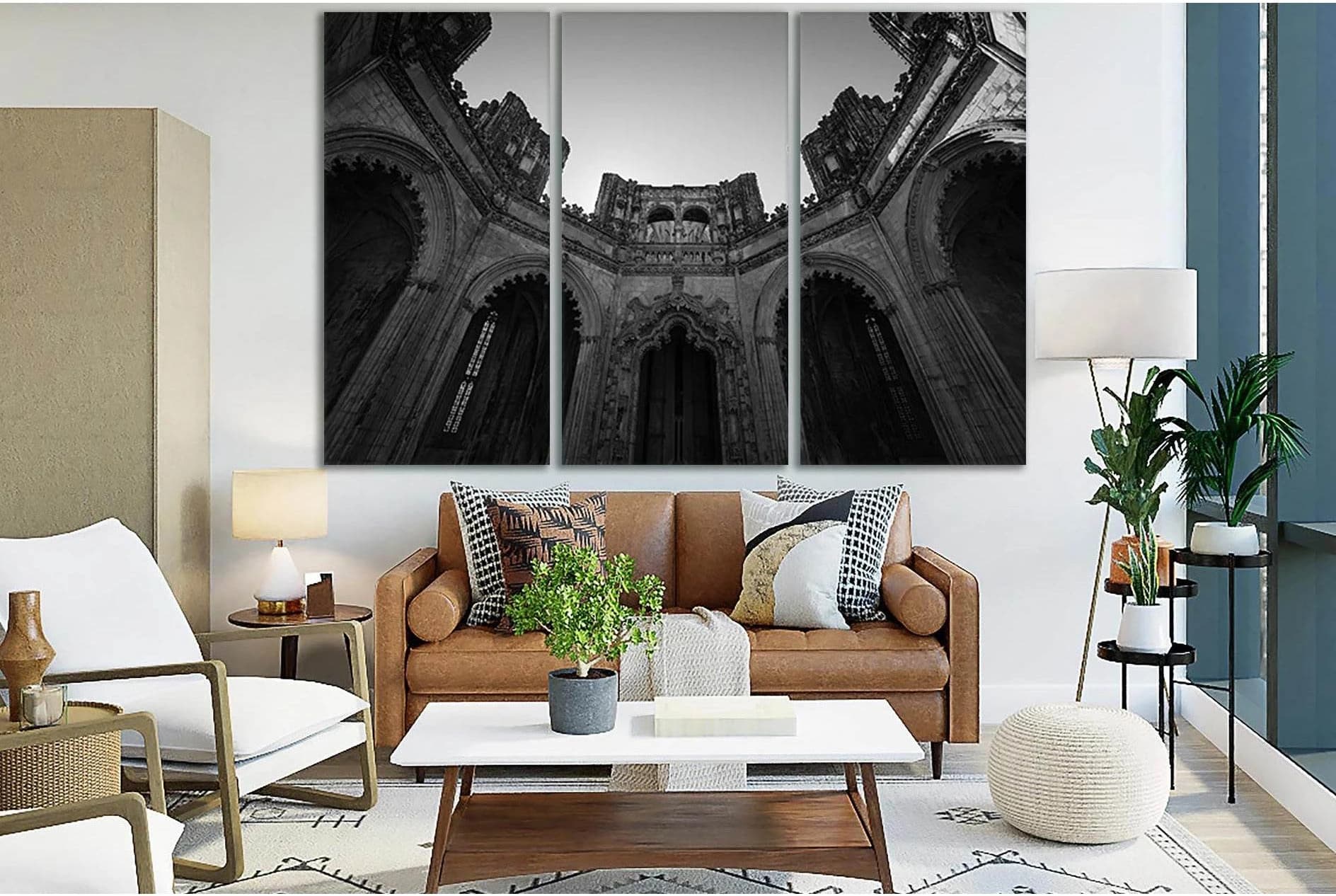 Batalha Monastery Black And White №SL852 Ready to Hang Canvas Print - Zellart Canvas Prints 0new, ALL_Products, Black & White Wall Art