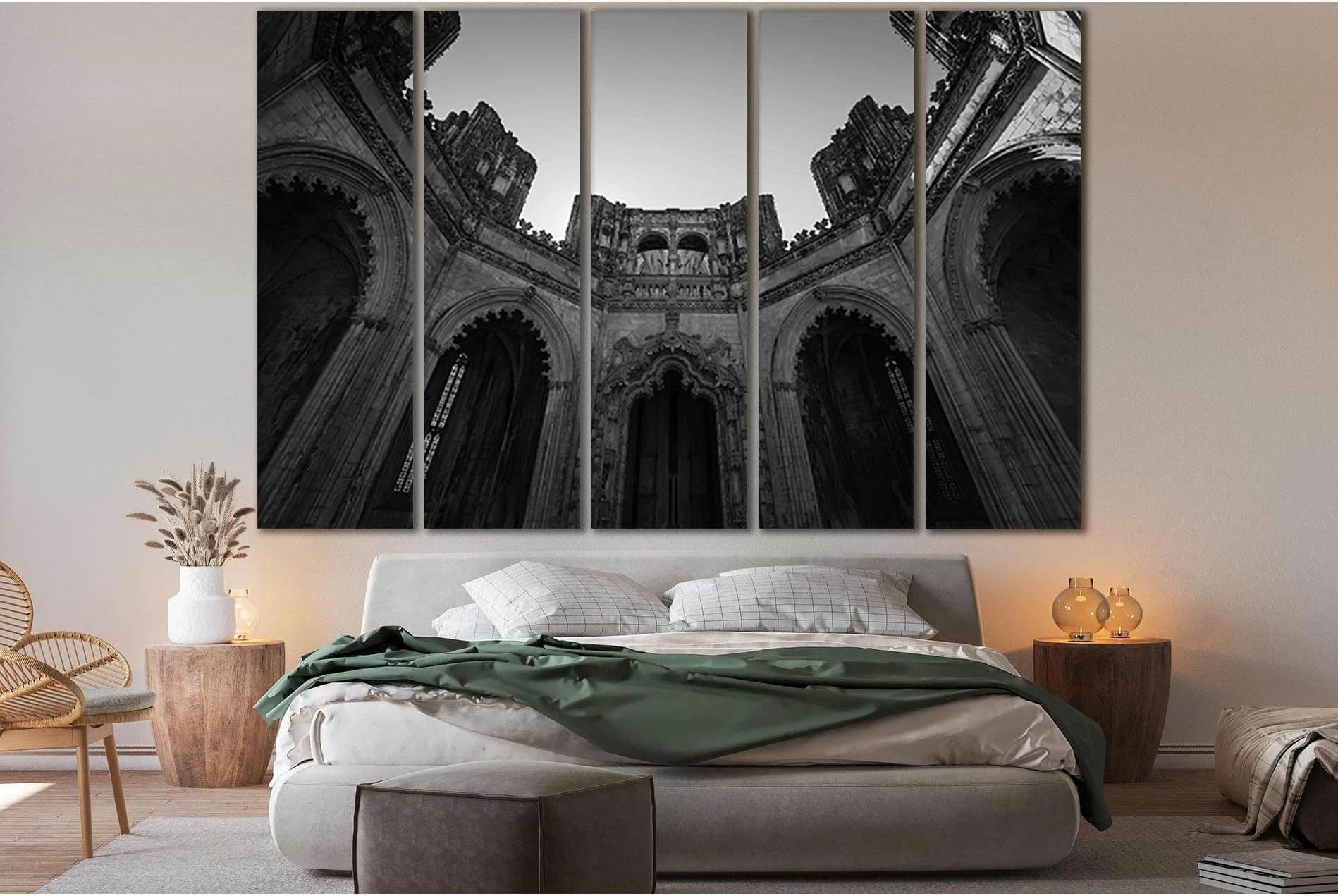 Batalha Monastery Black And White №SL852 Ready to Hang Canvas Print - Zellart Canvas Prints 0new, ALL_Products, Black & White Wall Art