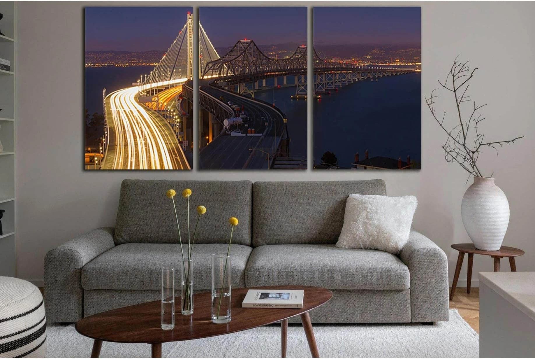 Bay Bridge №SL1111 Ready to Hang Canvas Print - Zellart Canvas Prints 0new, ALL_Products, Bridges Wall Art