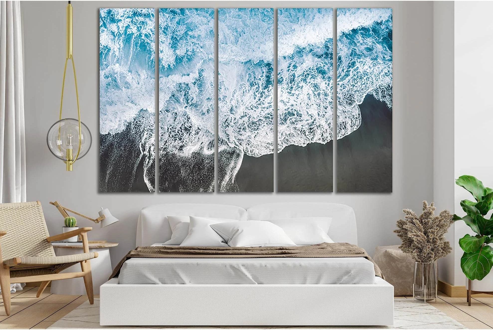 Beach Blue Ocean Waves №SL186 Ready to Hang Canvas Print - Zellart Canvas Prints 0new, ALL_Products, Beach Ocean & Waves