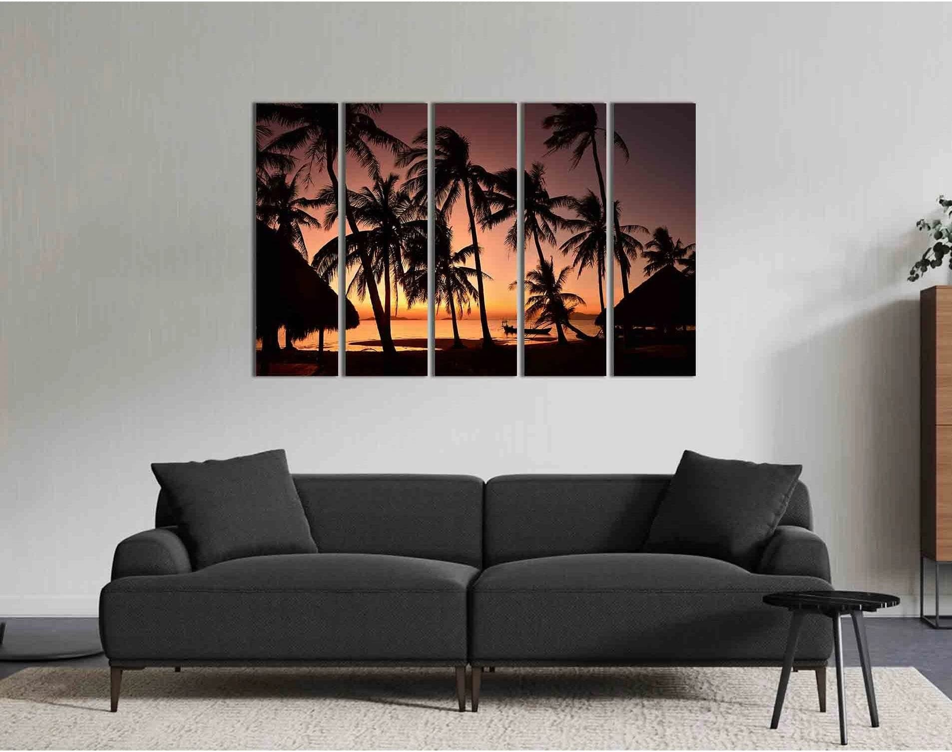 Beach in Bangkok at sunrise №D2025 Ready to Hang Canvas Print - Zellart Canvas Prints 0new, ALL_Products, Sunrise & sunset wall art