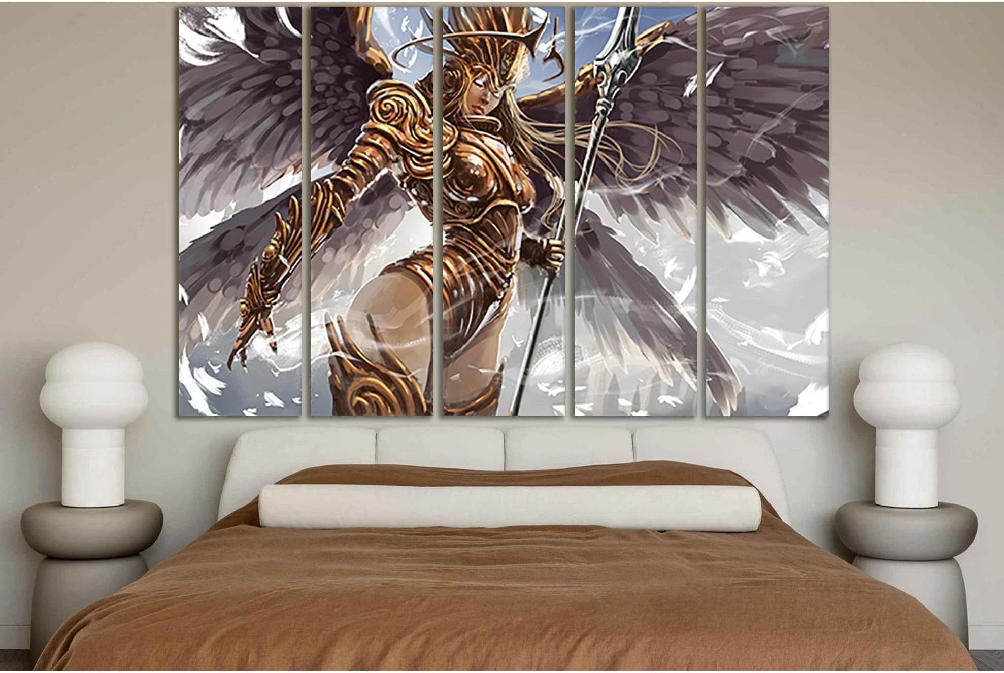 Beautiful Angel Woman Warrior №SL1237 Ready to Hang Canvas Print - Zellart Canvas Prints 0new, ALL_Products, Fantasy And Sci Fi Wall Art