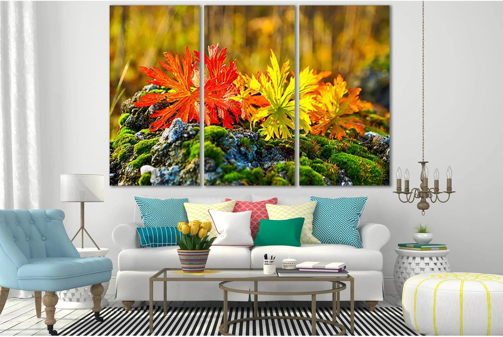 Beautiful Autumn Leaves №SL617 Ready to Hang Canvas Print - Zellart Canvas Prints 0new, ALL_Products, Autumn Wall Art