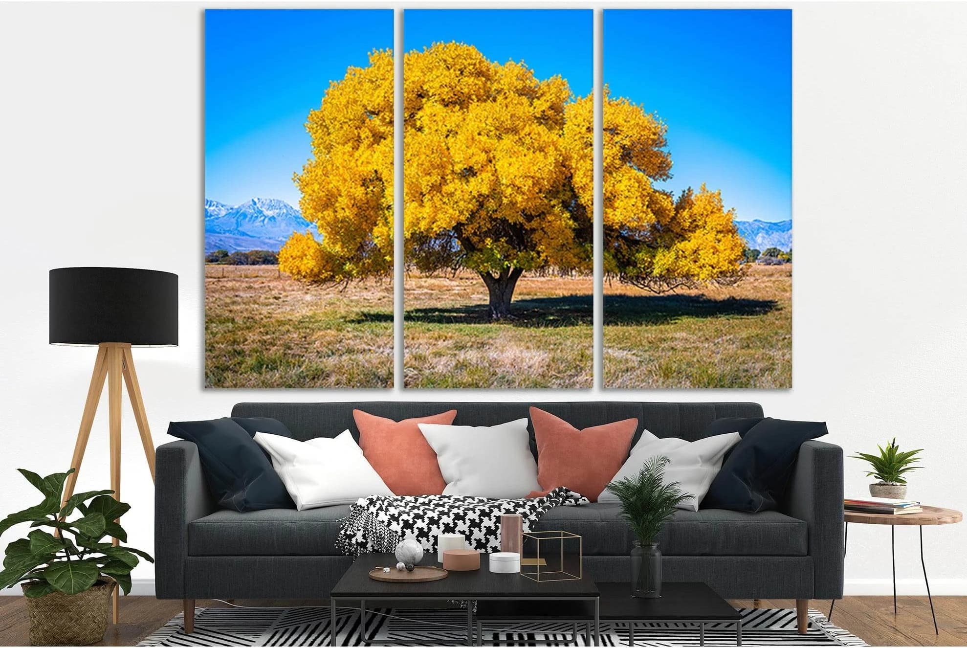 Beautiful Autumn Tree In The Field №SL1077 Ready to Hang Canvas Print - Zellart Canvas Prints 0new, ALL_Products, Trees Wall Art