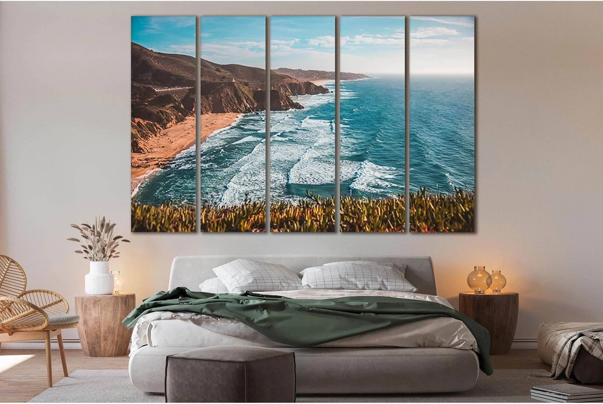 Beautiful Beach And Sea Waves №SL91 Ready to Hang Canvas Print - Zellart Canvas Prints 0new, ALL_Products, Beach Ocean & Waves