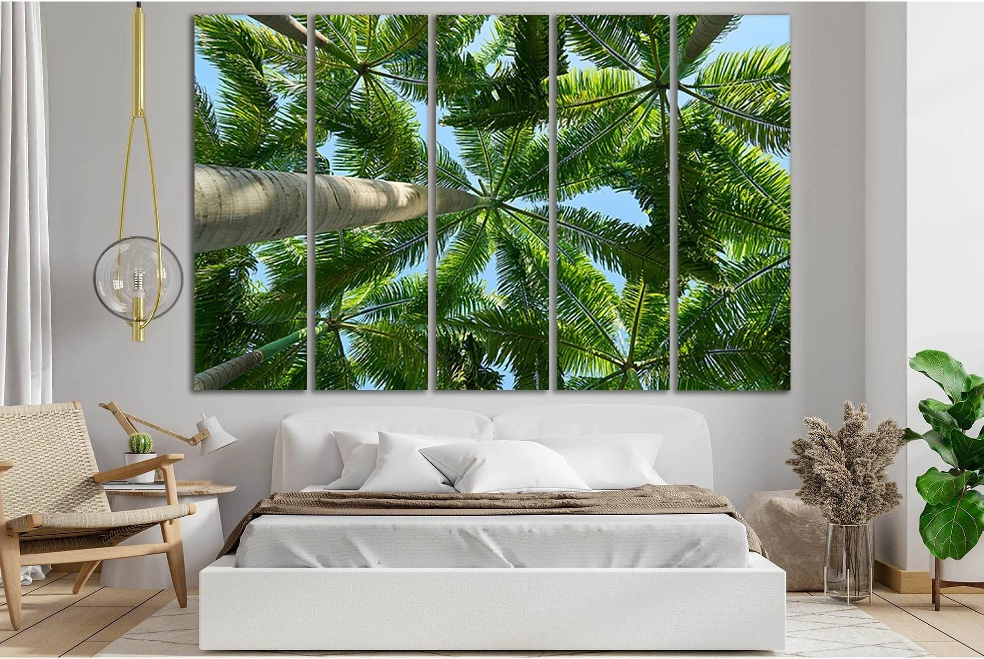 Beautiful Green Palms №SL499 Ready to Hang Canvas Print - Zellart Canvas Prints 0new, ALL_Products, Trees Wall Art
