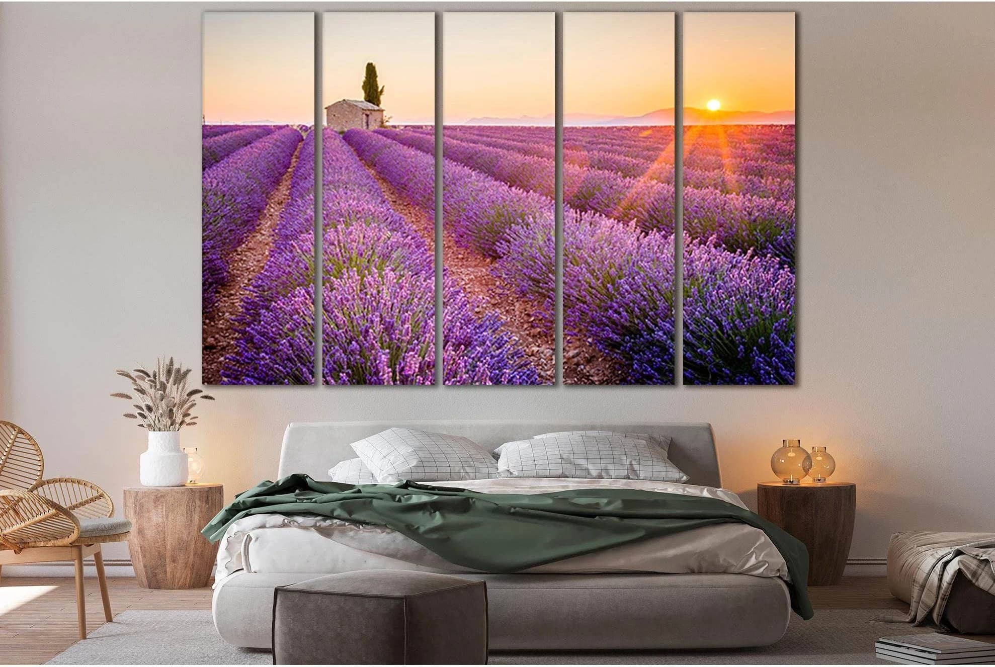 Beautiful Lavender Field №SL218 Ready to Hang Canvas Print - Zellart Canvas Prints 0new, ALL_Products, SUNRISE & SUNSET WALL ART