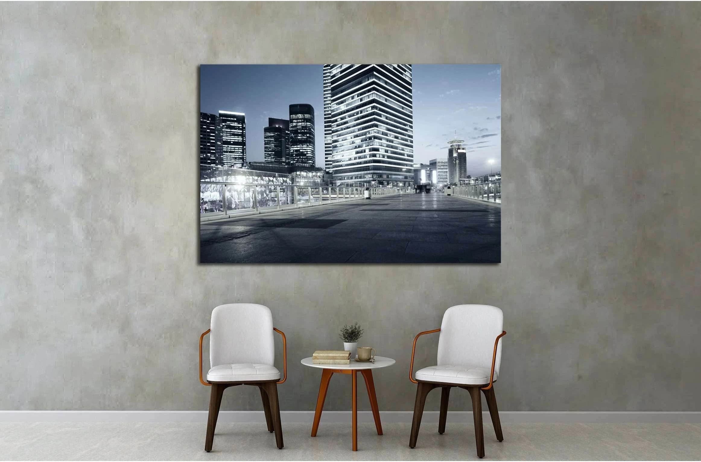 beautiful night view of modern buildings in shanghai №2144 Ready to Hang Canvas Print - Zellart Canvas Prints ALL_Products, s-2144