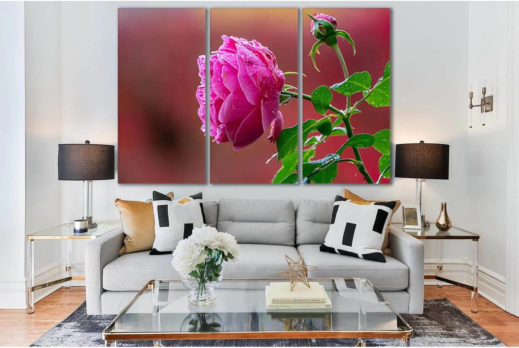 Beautiful Pink Rose Bud №SL729 Ready to Hang Canvas Print - Zellart Canvas Prints 0new, ALL_Products, Floral & Botanical Wall Art