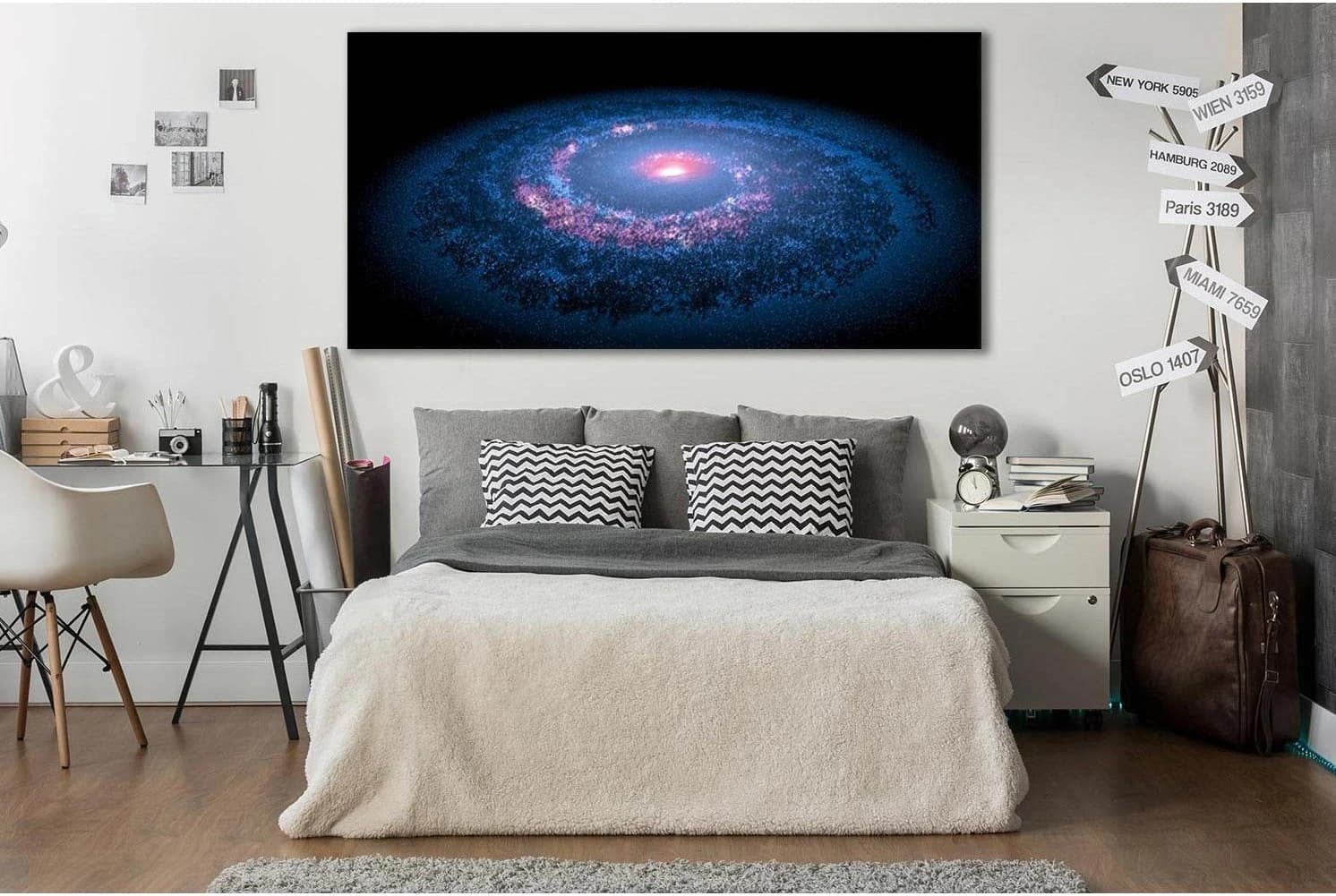 Beautiful Spiral Galaxy №SL437 Ready to Hang Canvas Print - Zellart Canvas Prints 0new, ALL_Products, Astronomy & Space Canvas Wall Art