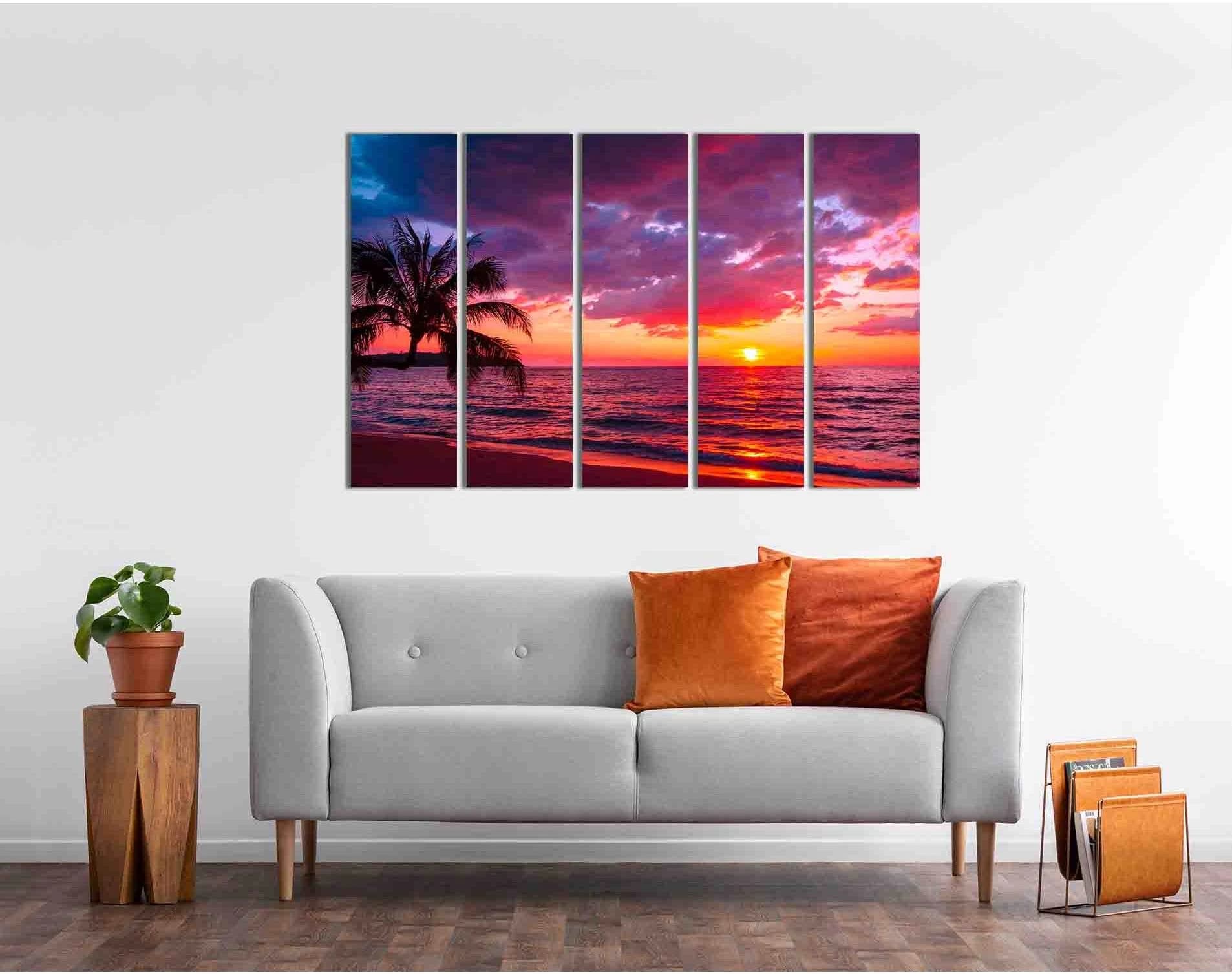 Beautiful sunset №D2088 Ready to Hang Canvas Print - Zellart Canvas Prints 0new, ALL_Products, Sunrise & sunset wall art