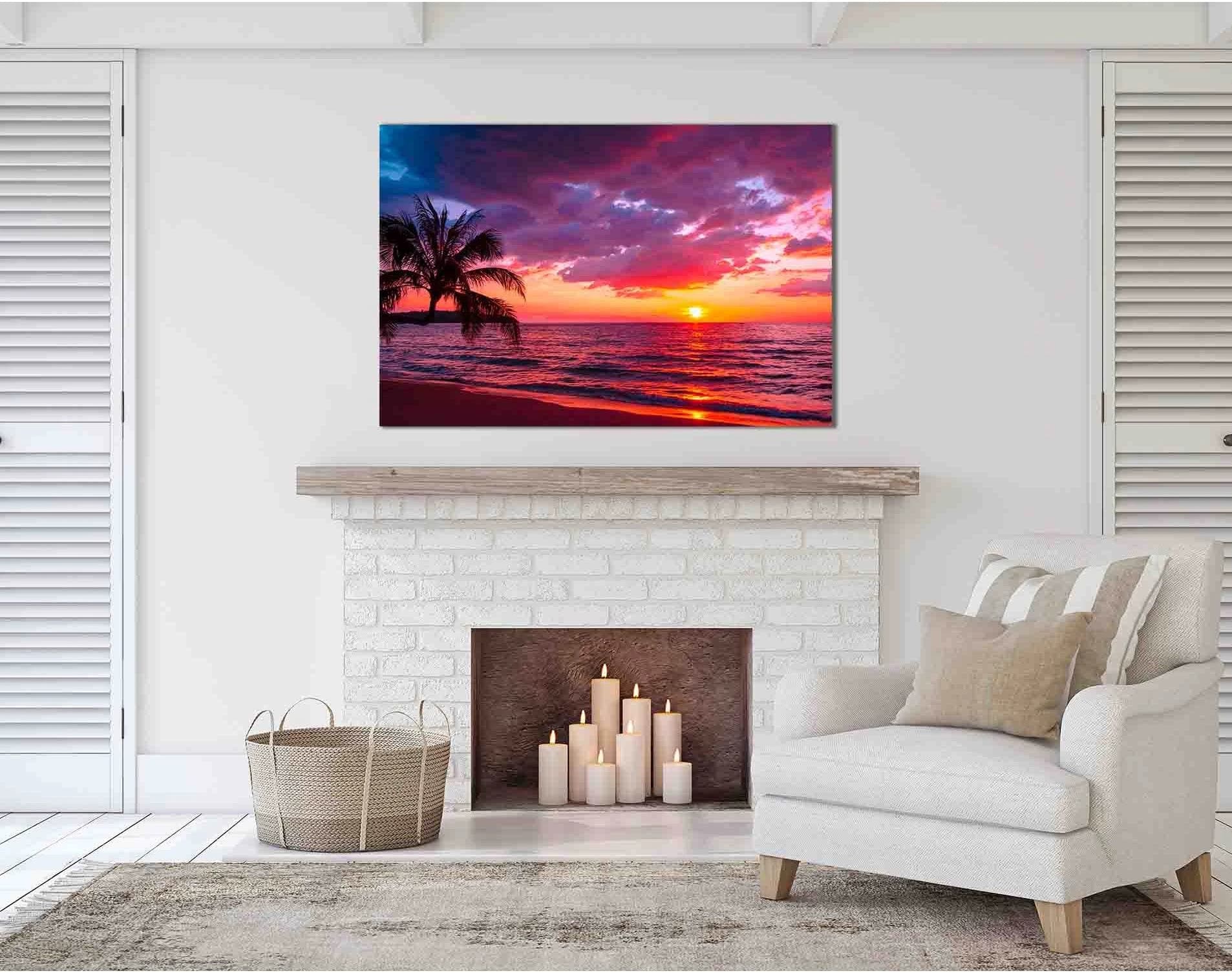 Beautiful sunset №D2088 Ready to Hang Canvas Print - Zellart Canvas Prints 0new, ALL_Products, Sunrise & sunset wall art