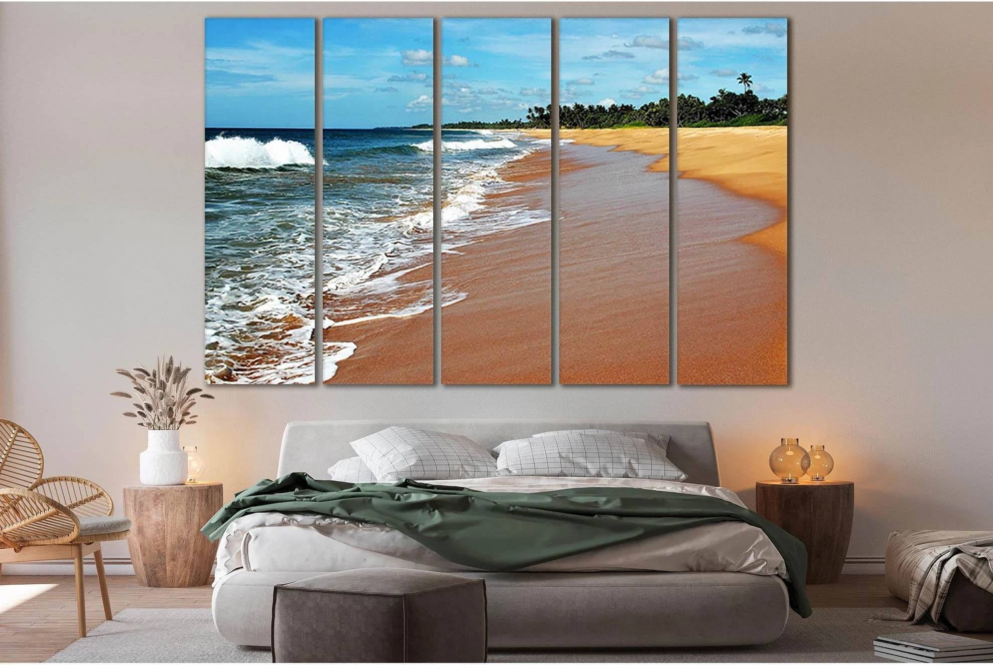 Beautiful Tropical Paradise Beach №SL200 Ready to Hang Canvas Print - Zellart Canvas Prints 0new, ALL_Products, Beach Ocean & Waves