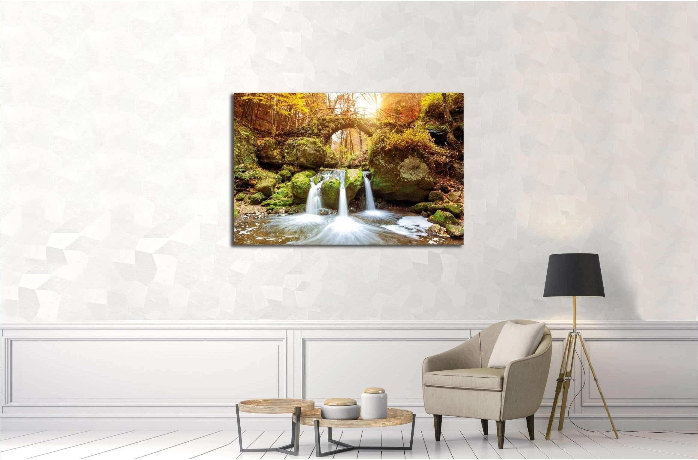 Beautiful waterfalls canvas print, Mullerthal, Luxembourg, Ready to Hang Canvas Print №3080 - Zellart Canvas Prints ALL_Products, s-3080, Waterfall