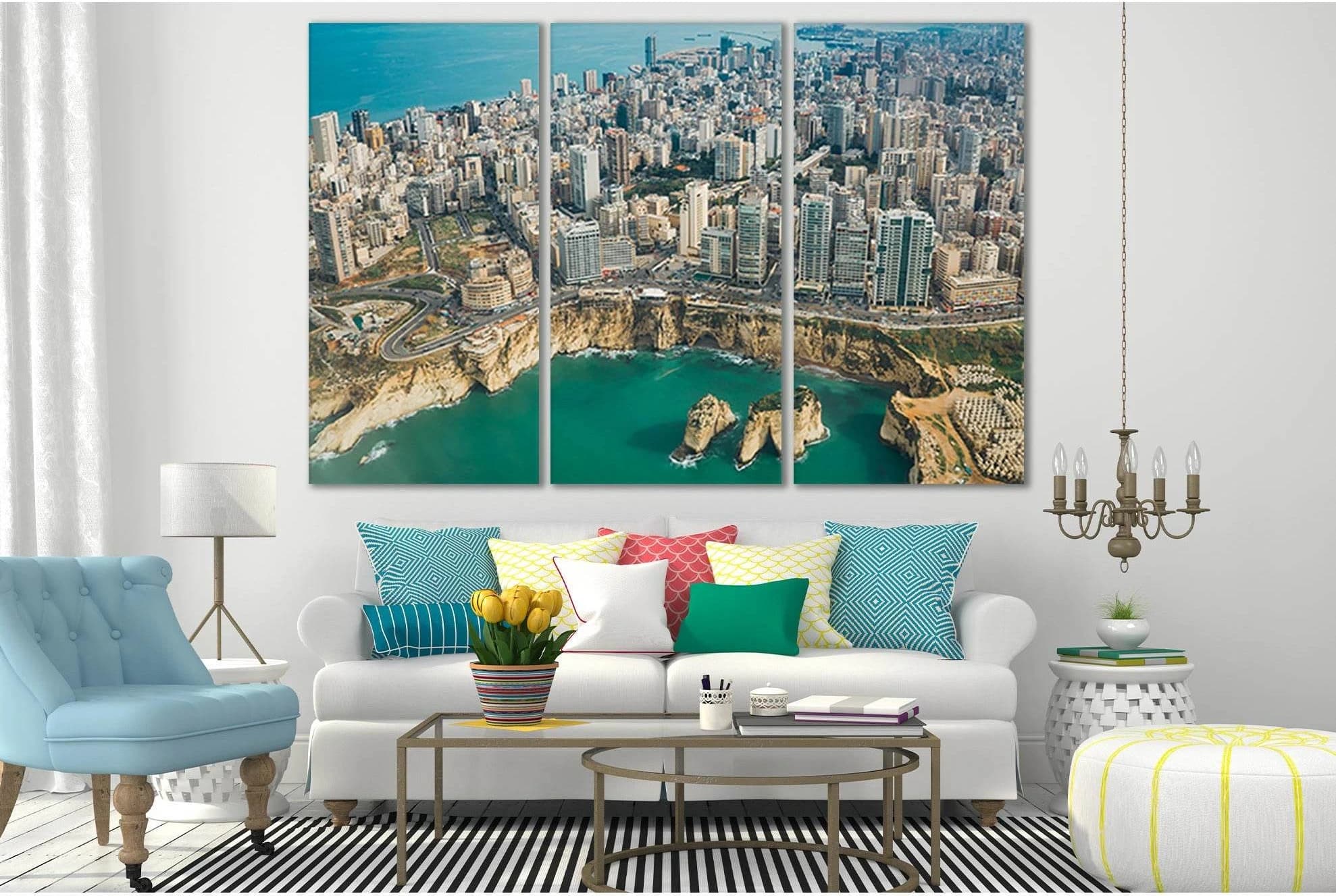 Beirut Beautiful Cityscape №SL338 Ready to Hang Canvas Print - Zellart Canvas Prints 0new, ALL_Products, Cityscapes & Skylines
