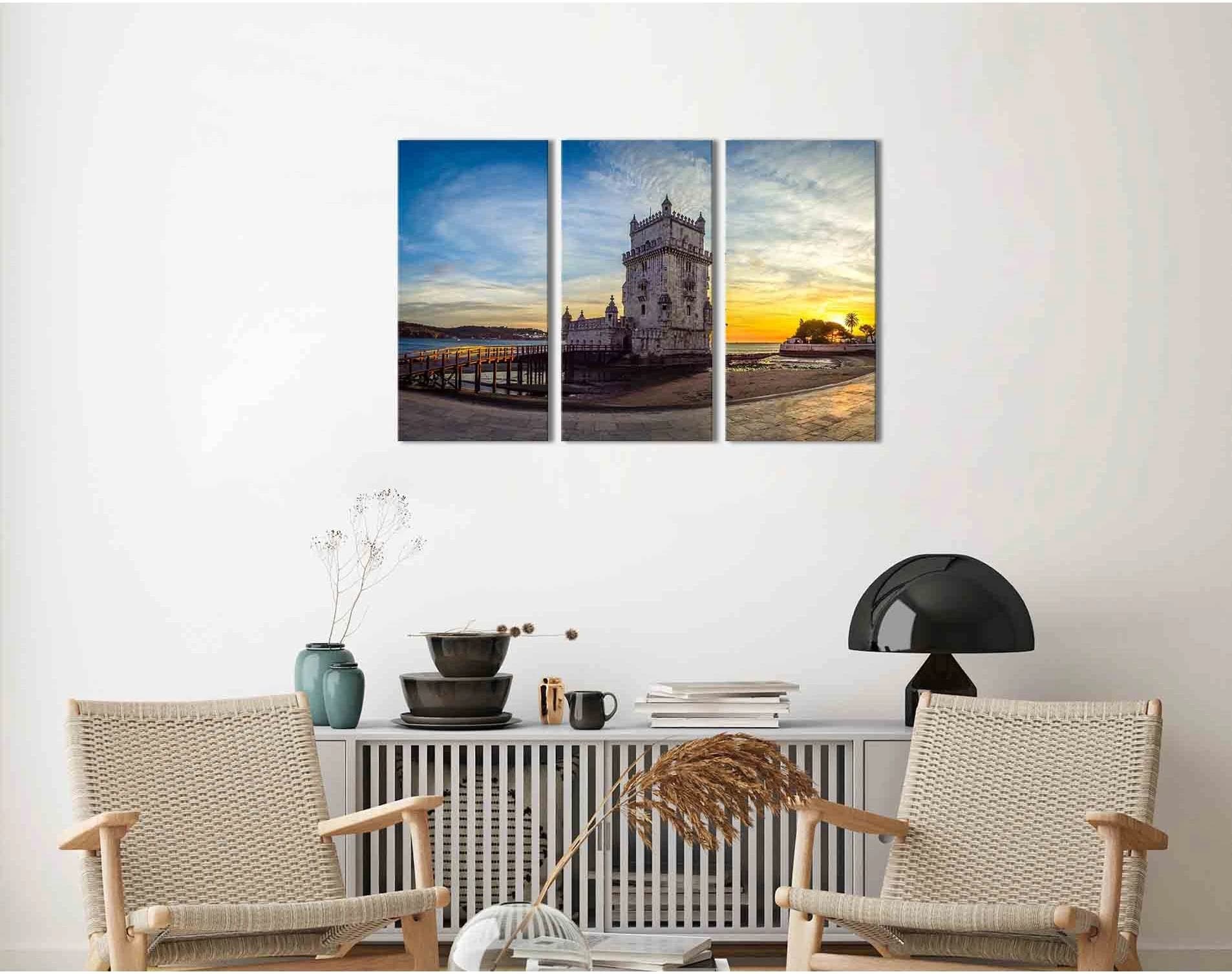 Belem tower №D1219 Ready to Hang Canvas Print - Zellart Canvas Prints 0new, ALL_Products, Sunrise & sunset wall art