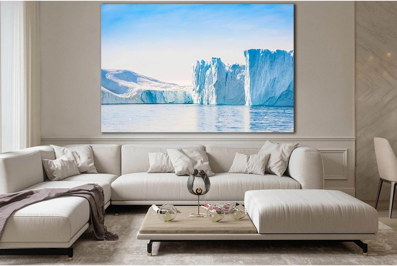 Big Blue Icebergs №SL1323 Ready to Hang Canvas Print - Zellart Canvas Prints 0new, ALL_Products, Glacials
