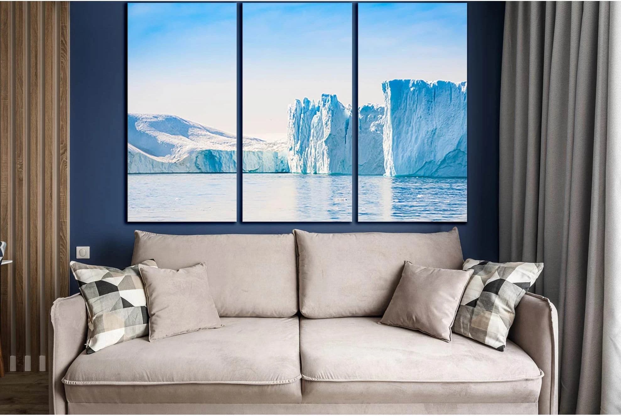 Big Blue Icebergs №SL1323 Ready to Hang Canvas Print - Zellart Canvas Prints 0new, ALL_Products, Glacials