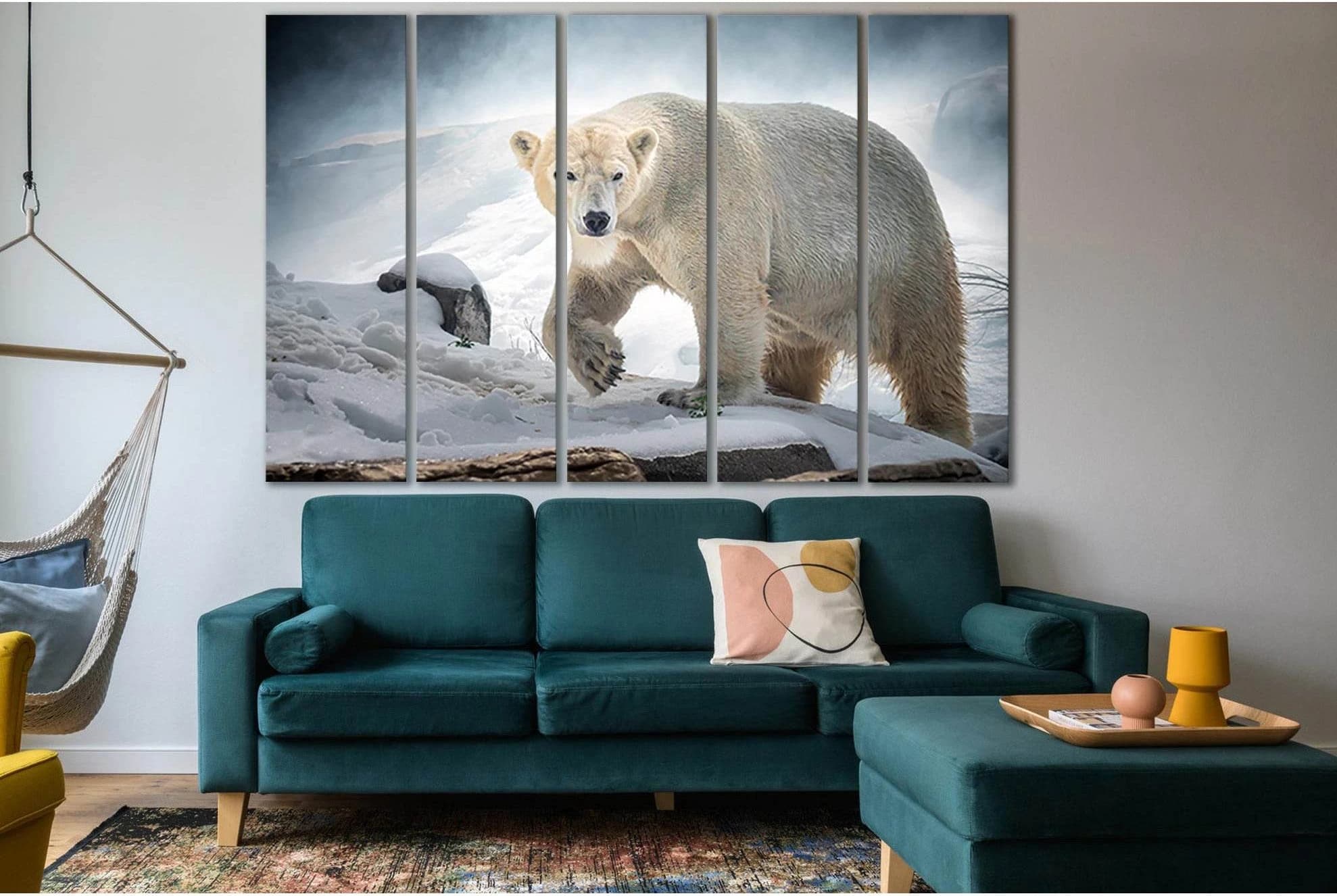 Big Polar Bear №SL1533 Ready to Hang Canvas Print - Zellart Canvas Prints 0new, ALL_Products, Animals & Wildlife