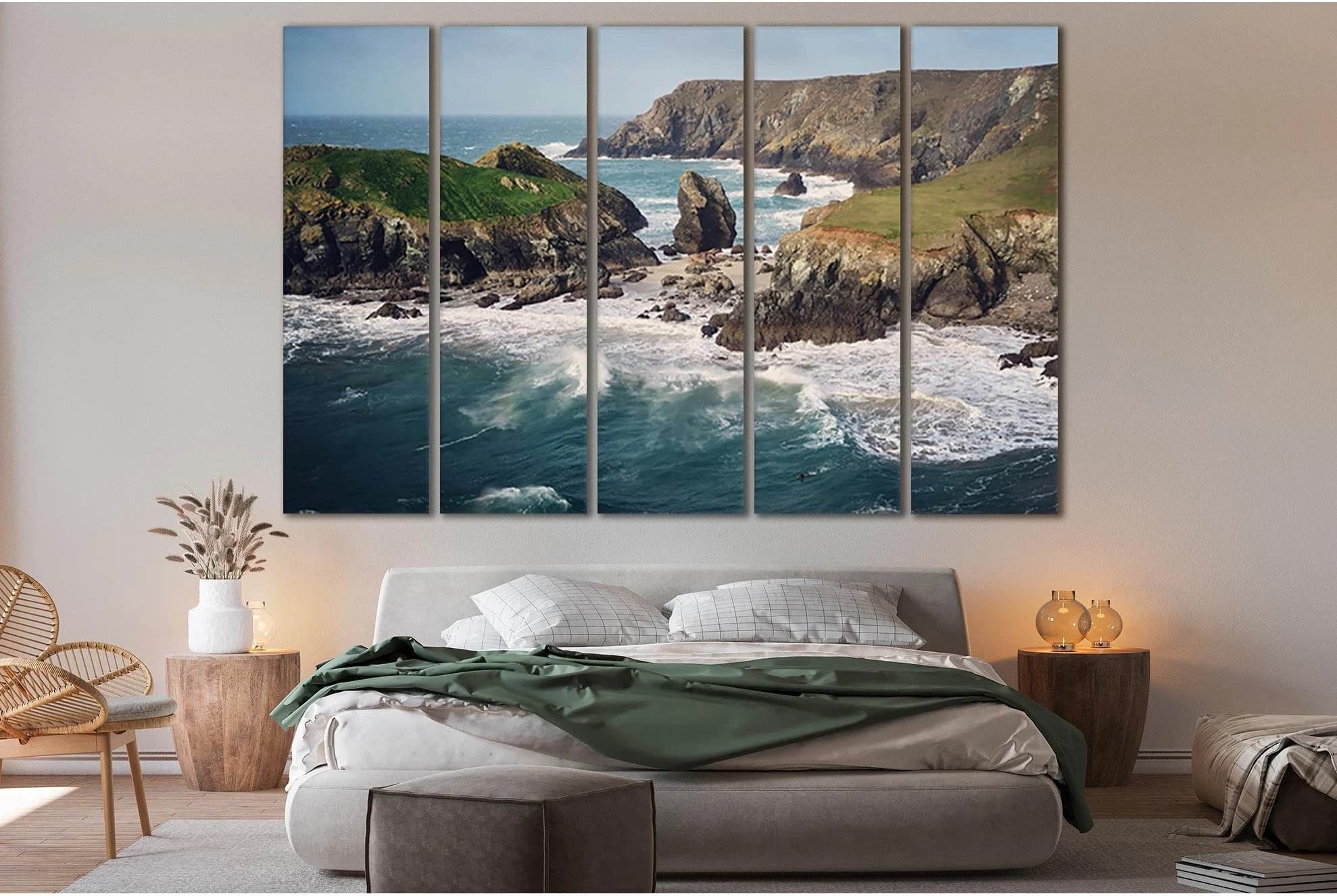 Big Waves And Wild Coast №SL170 Ready to Hang Canvas Print - Zellart Canvas Prints 0new, ALL_Products, Beach Ocean & Waves
