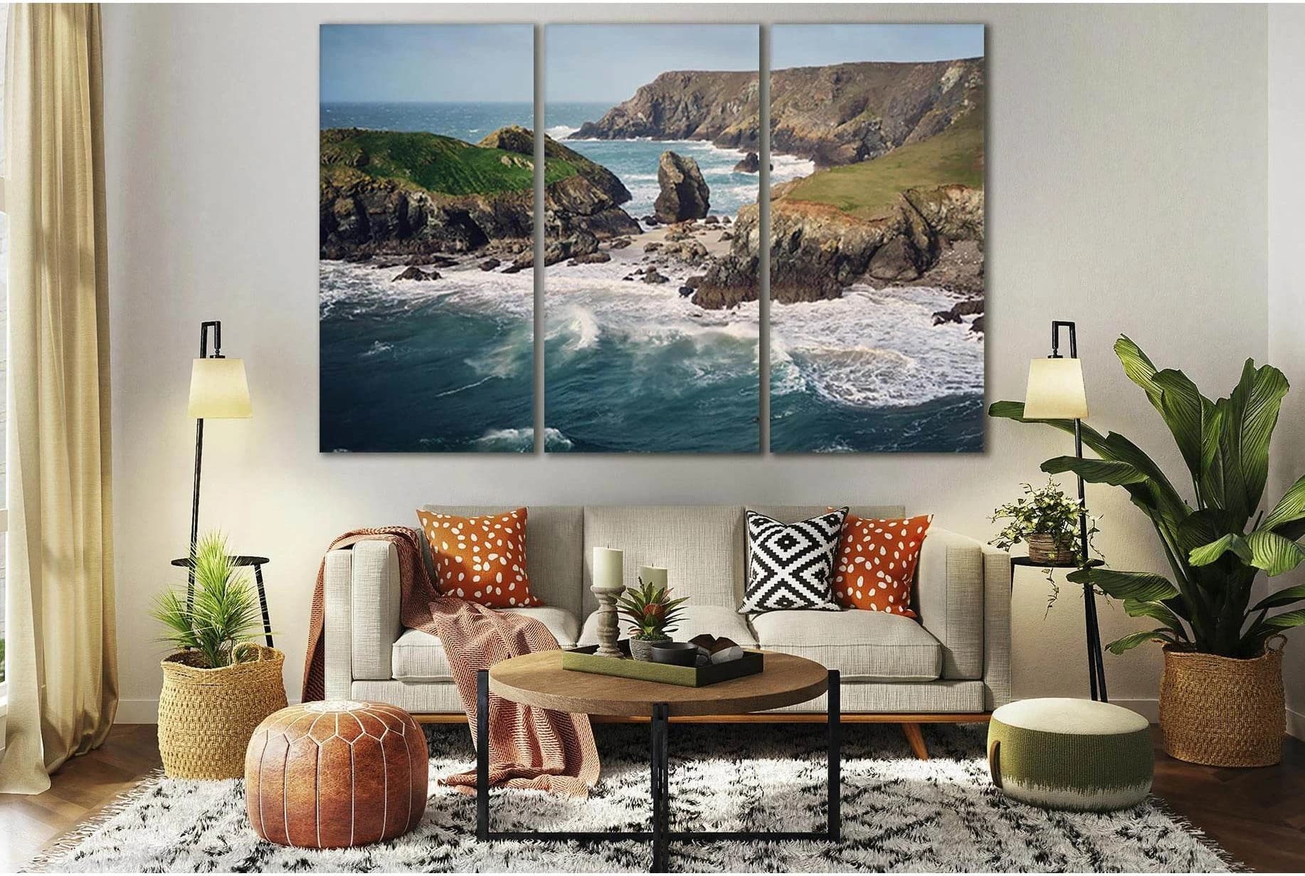 Big Waves And Wild Coast №SL170 Ready to Hang Canvas Print - Zellart Canvas Prints 0new, ALL_Products, Beach Ocean & Waves