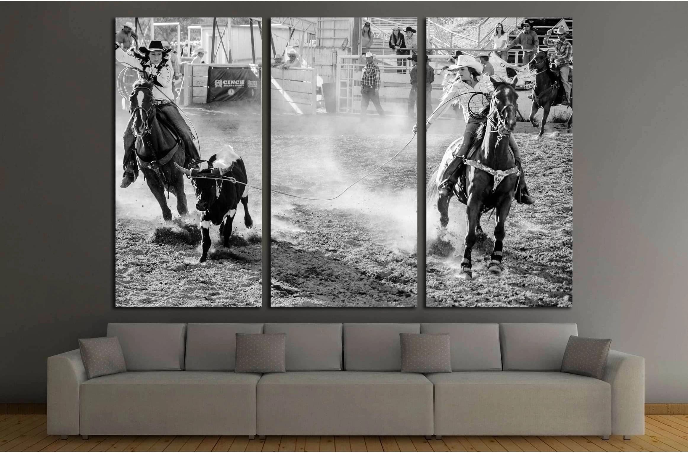 Black & white horses wall art №5002 - Zellart Canvas Prints ALL_Products, Horses, s-5002
