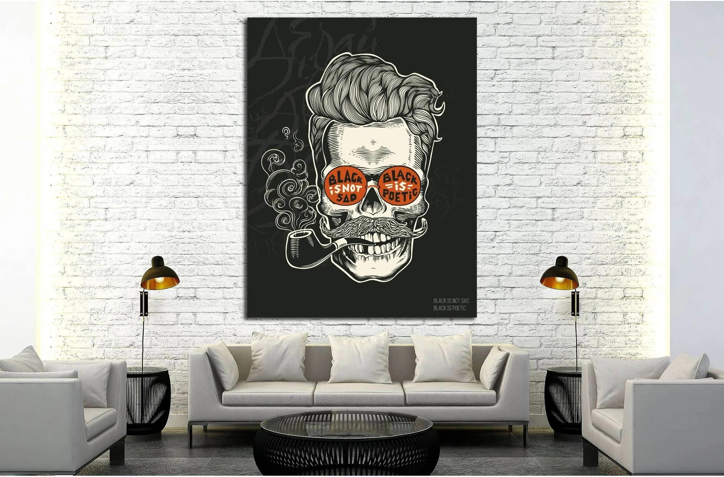 black is not sad №4584 Ready to Hang Canvas Print - Zellart Canvas Prints ALL_Products, s-4584