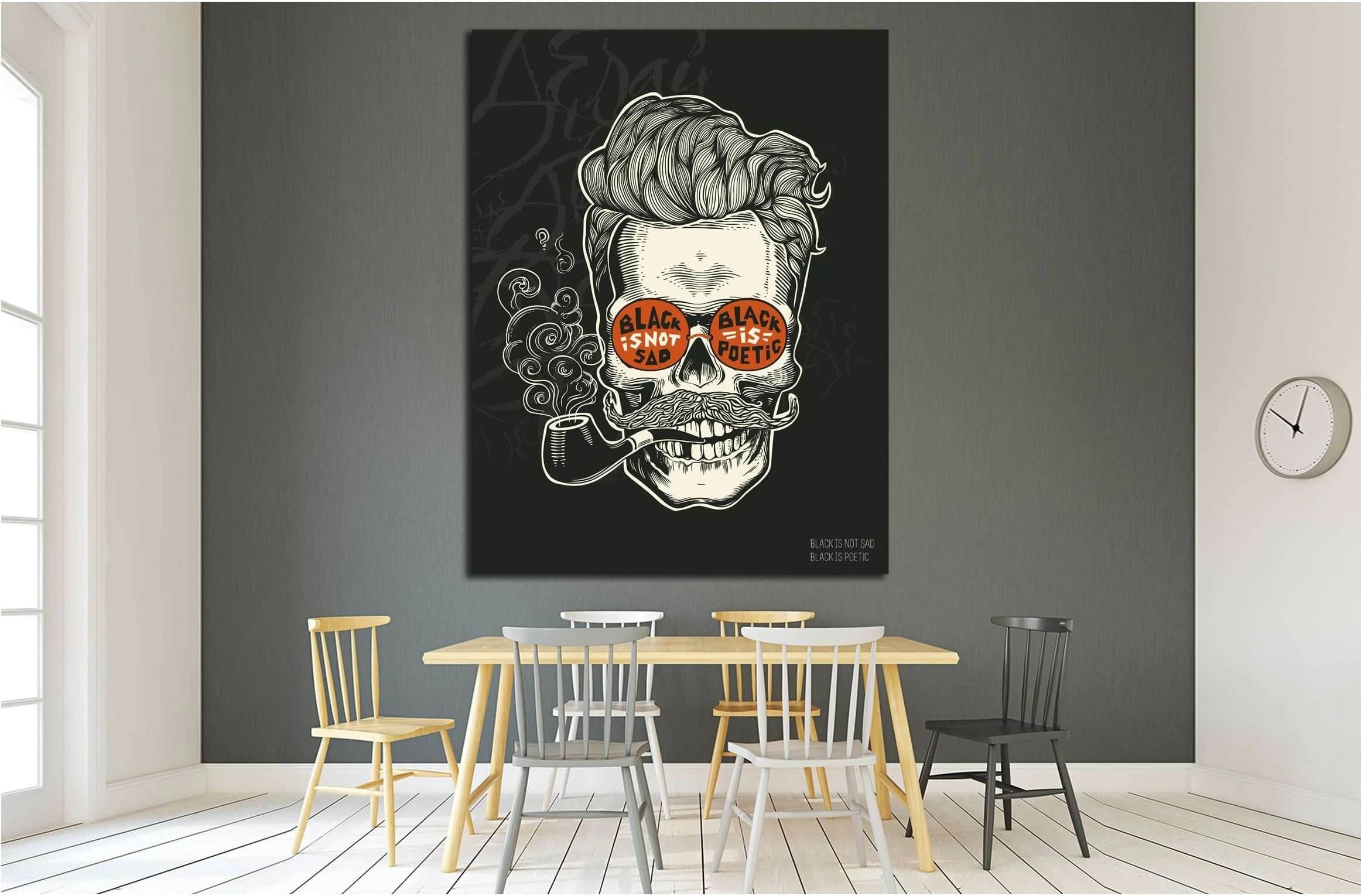black is not sad №4584 Ready to Hang Canvas Print - Zellart Canvas Prints ALL_Products, s-4584