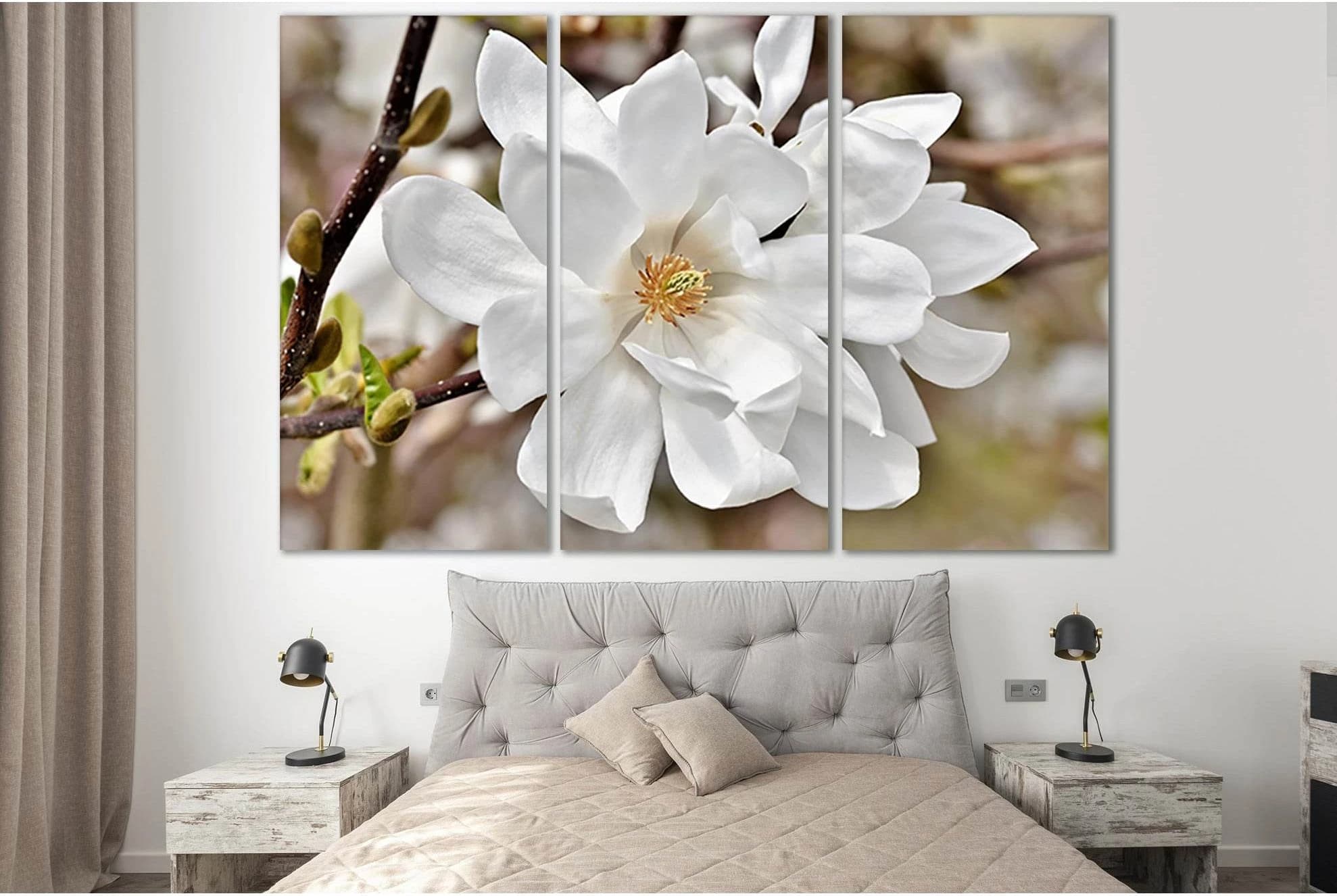 Blooming Magnolia №SL497 Ready to Hang Canvas Print - Zellart Canvas Prints 0new, ALL_Products, Trees Wall Art