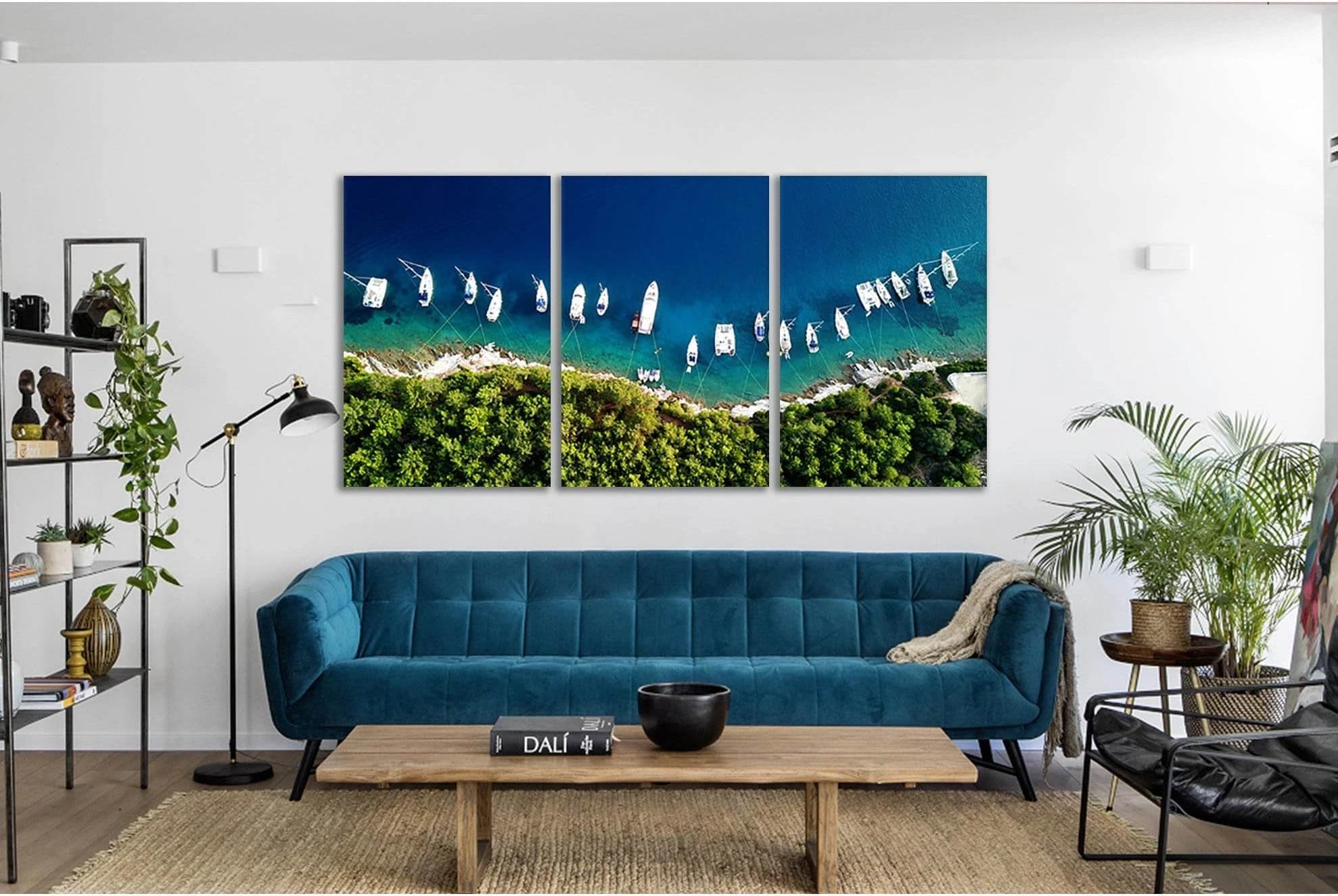 Boats Kefalonia Island №SL58 Ready to Hang Canvas Print - Zellart Canvas Prints 0new, ALL_Products, Beach Ocean & Waves