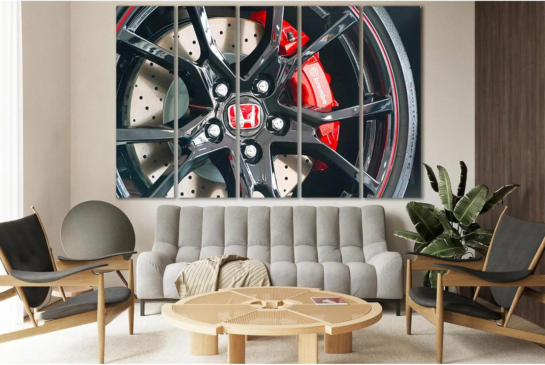 Brake Kit From Honda №SL741 Ready to Hang Canvas Print - Zellart Canvas Prints 0new, ALL_Products, Engine, Engines Wall Art