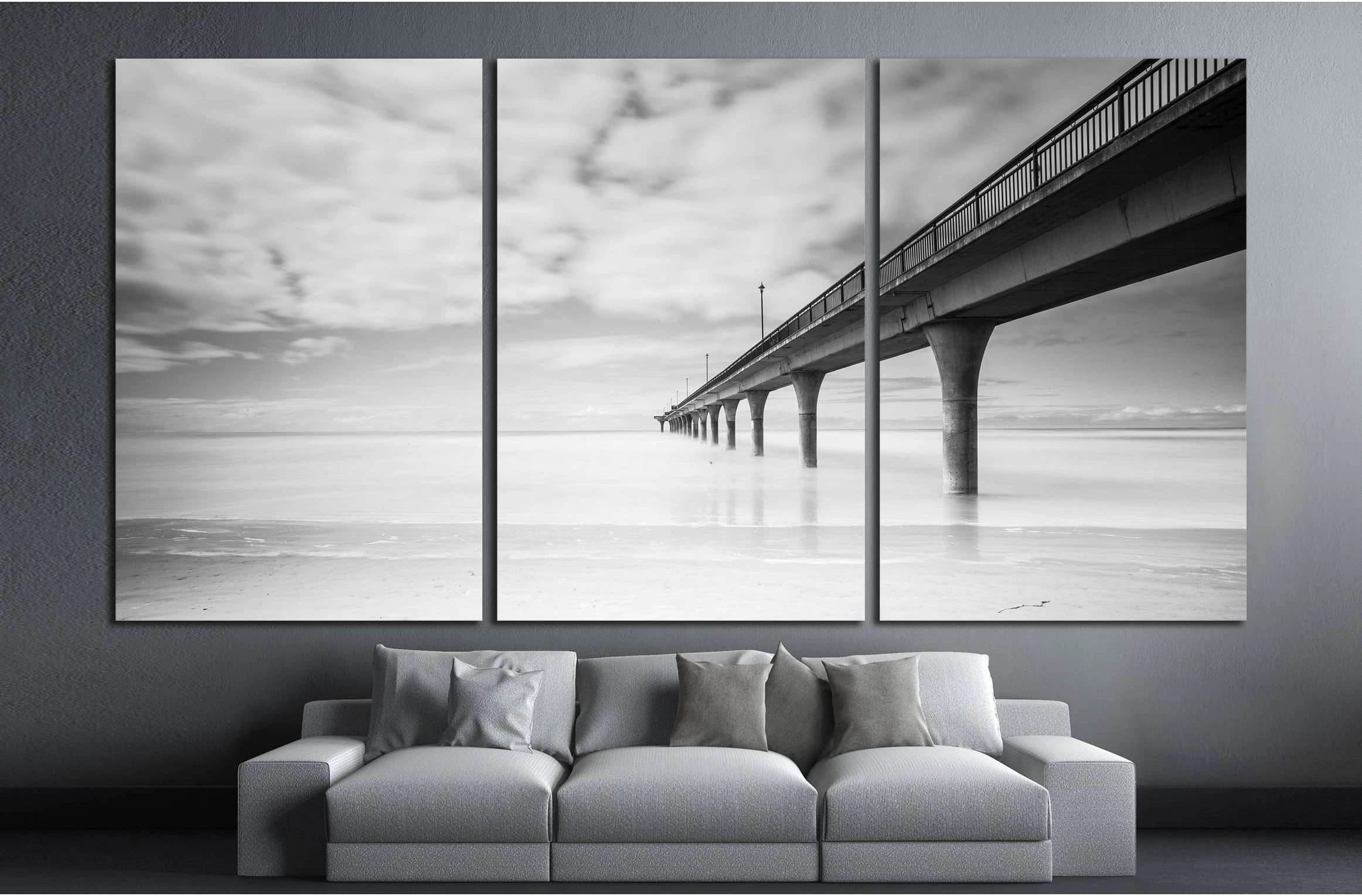 Brighton Pier Of Christchurch, New Zealand №2526 Ready to Hang Canvas Print - Zellart Canvas Prints ALL_Products, s-2526