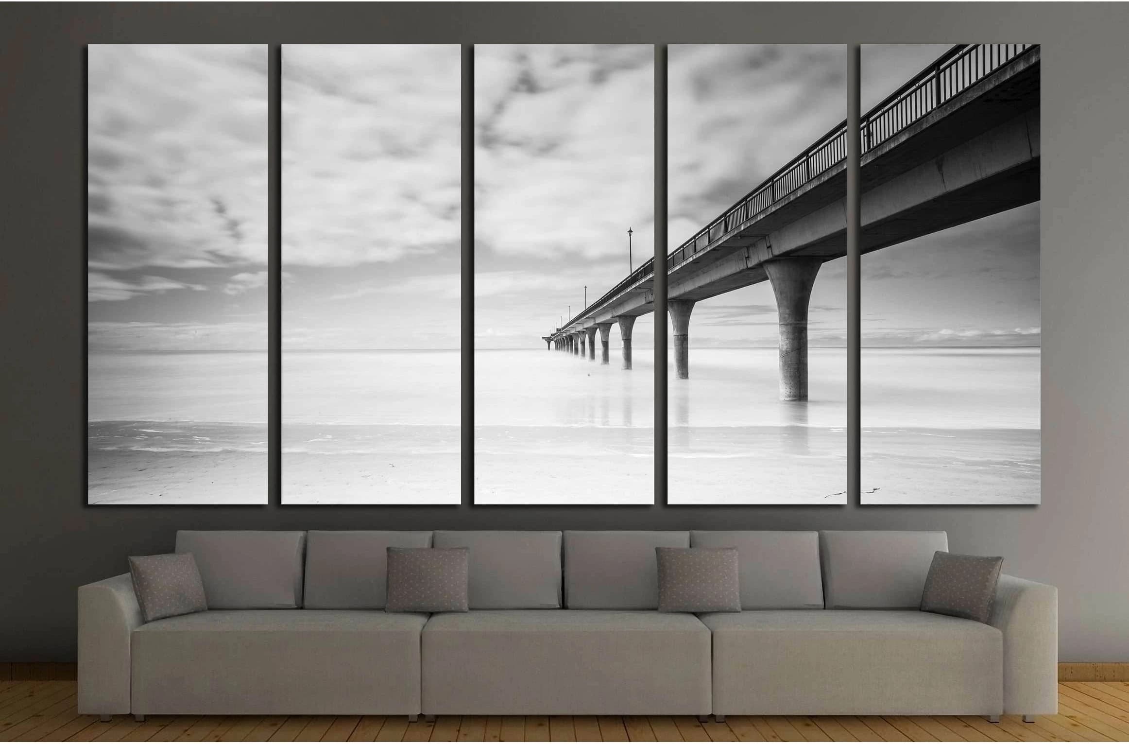 Brighton Pier Of Christchurch, New Zealand №2526 Ready to Hang Canvas Print - Zellart Canvas Prints ALL_Products, s-2526
