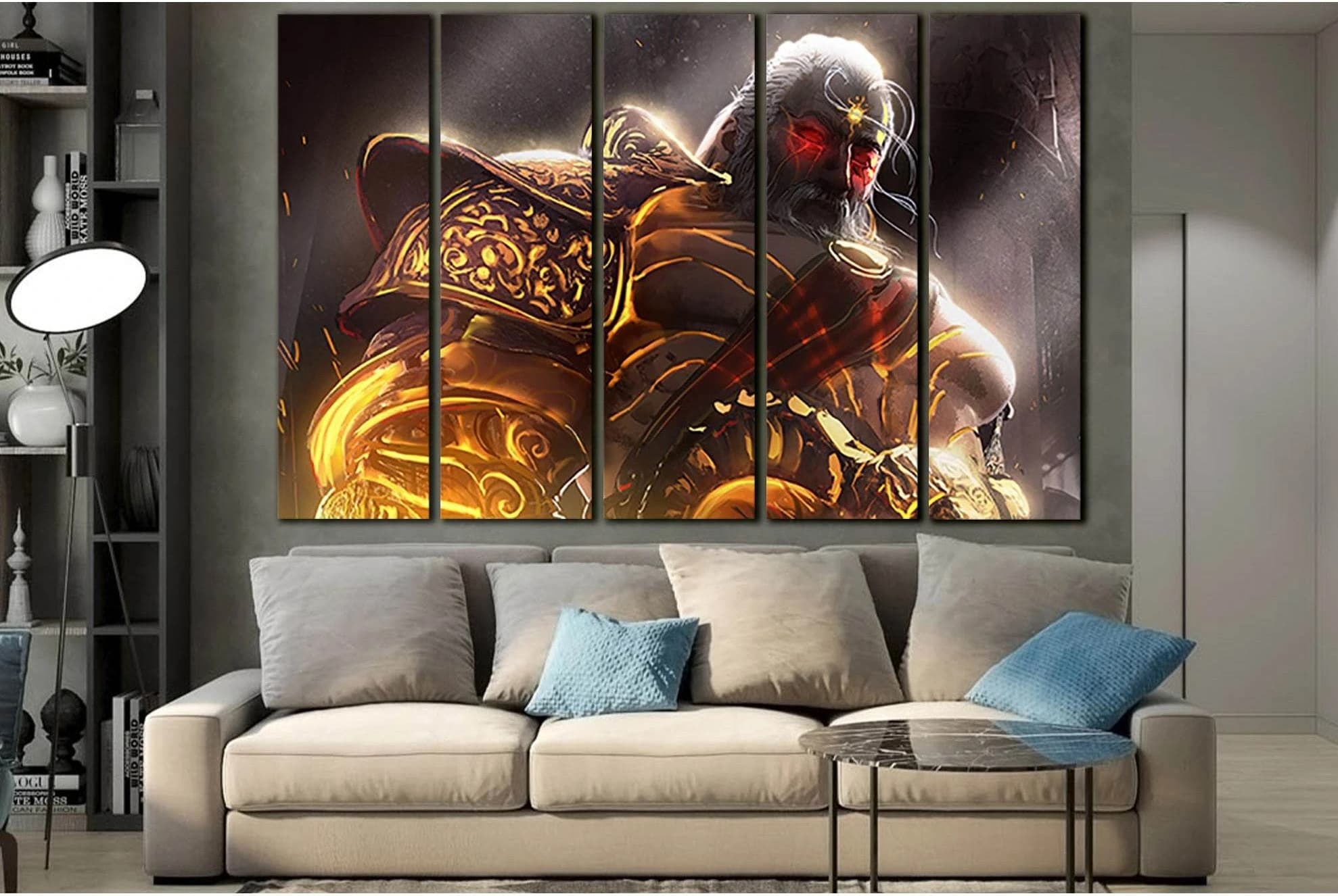 Brutal Muscular Warrior №SL1249 Ready to Hang Canvas Print - Zellart Canvas Prints 0new, ALL_Products, Fantasy And Sci Fi Wall Art