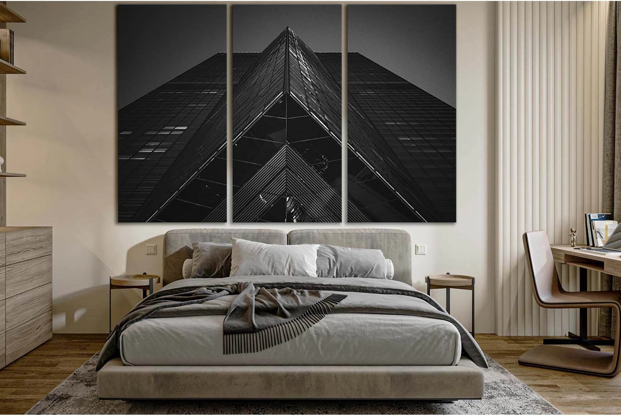 Building Architecture In Black And White №SL1404 Ready to Hang Canvas Print - Zellart Canvas Prints 0new, ALL_Products, Architecture