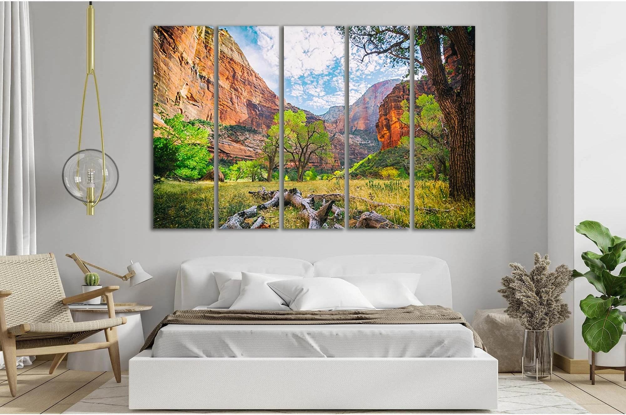 Canyon Of Zion National Park №Sl03 Ready to Hang Canvas Print - Zellart Canvas Prints 0new, ALL_Products, Nature & Landscapes Canvas Print