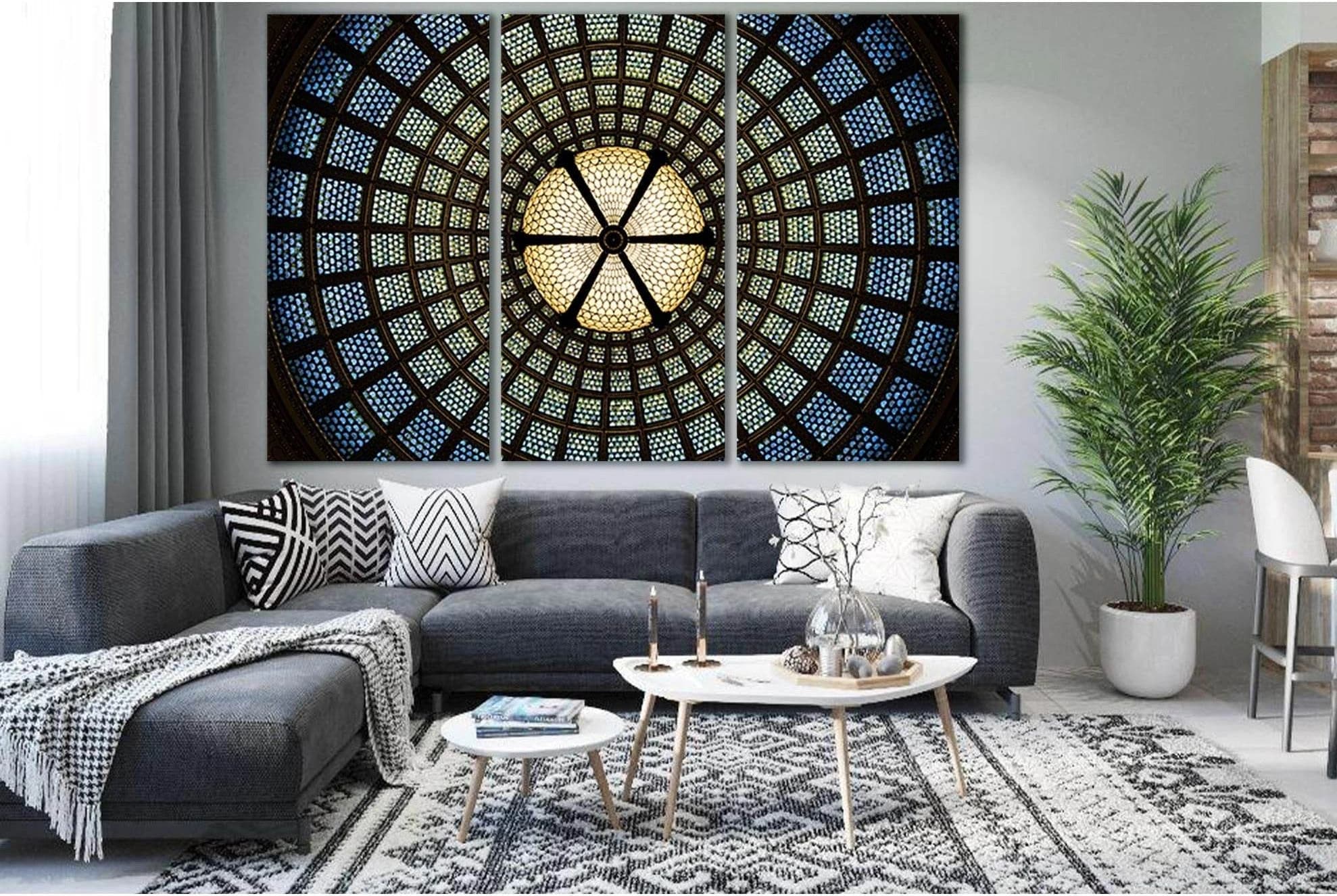 Ceiling Wall Architecture №SL1387 Ready to Hang Canvas Print - Zellart Canvas Prints 0new, ALL_Products, Architecture