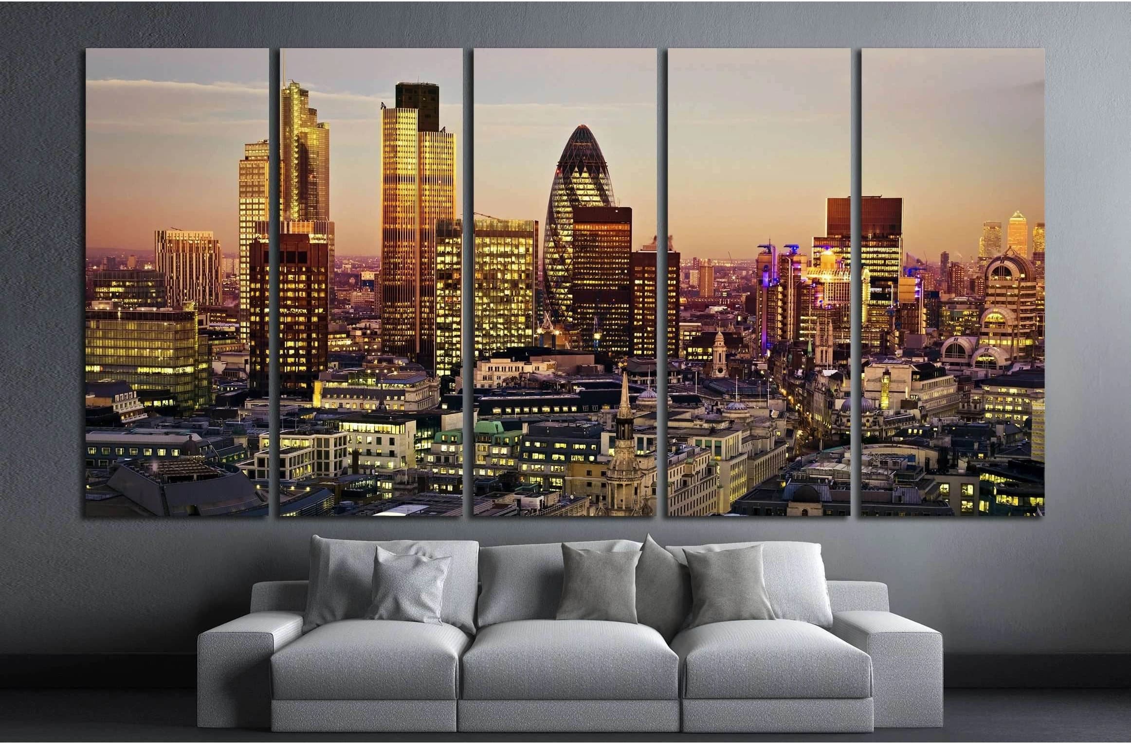 City of London one of the leading centres of global finance №2595 Ready to Hang Canvas Print - Zellart Canvas Prints ALL_Products, s-2595