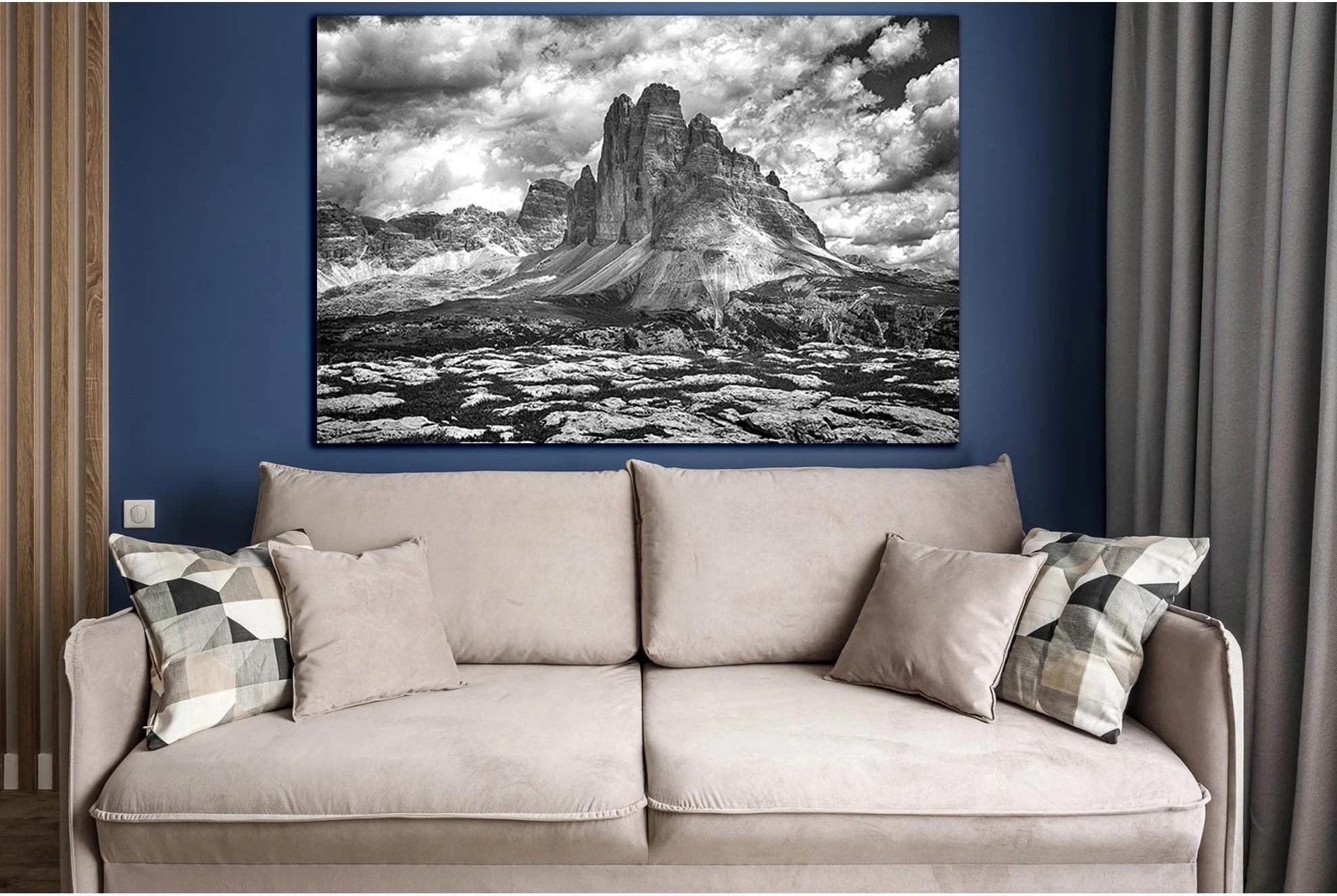 Cliffs In Black And White №SL831 Ready to Hang Canvas Print - Zellart Canvas Prints 0new, ALL_Products, Black & White Wall Art