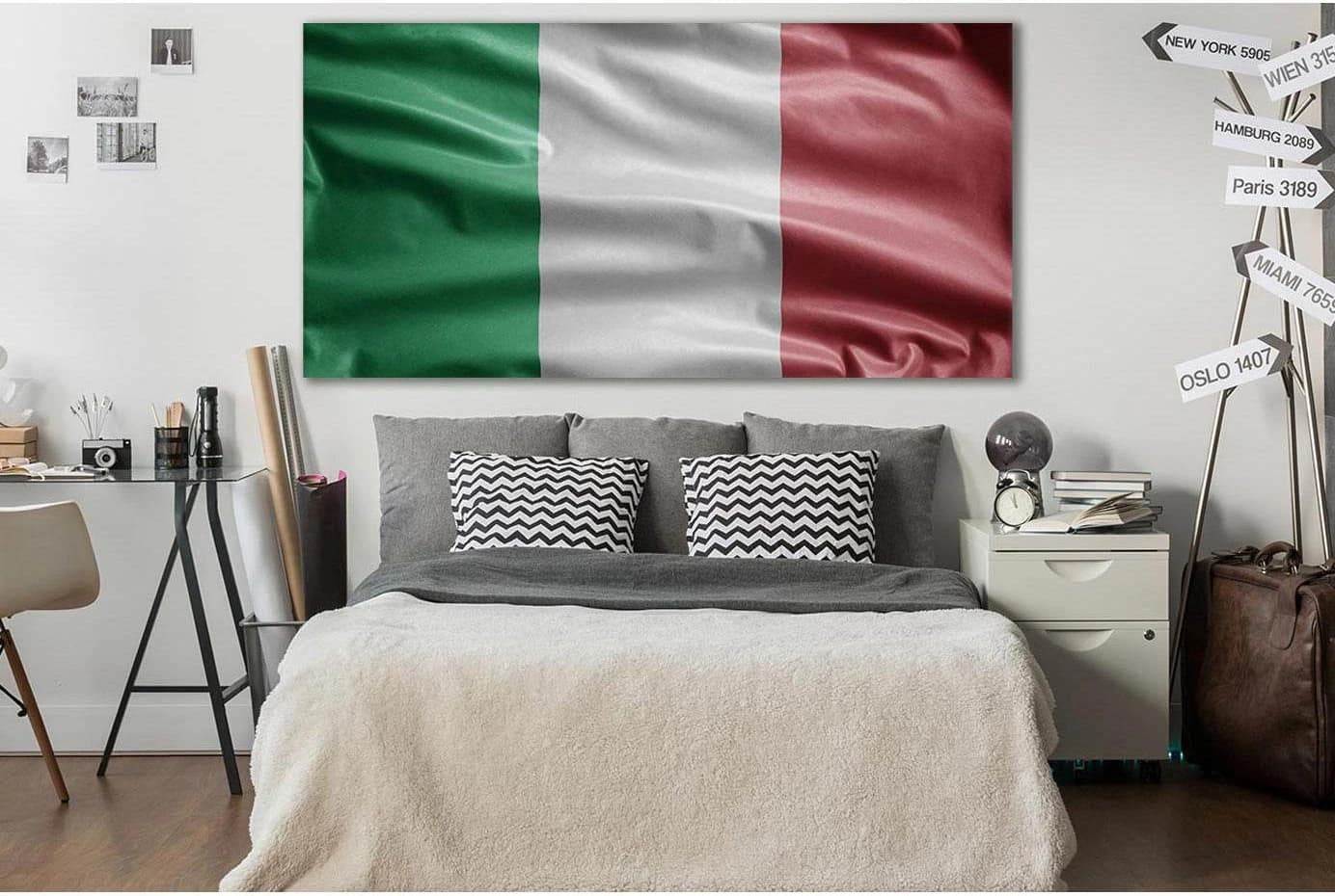 Close Up Of Italy Flag №SL1184 Ready to Hang Canvas Print - Zellart Canvas Prints 0new, ALL_Products, Flags