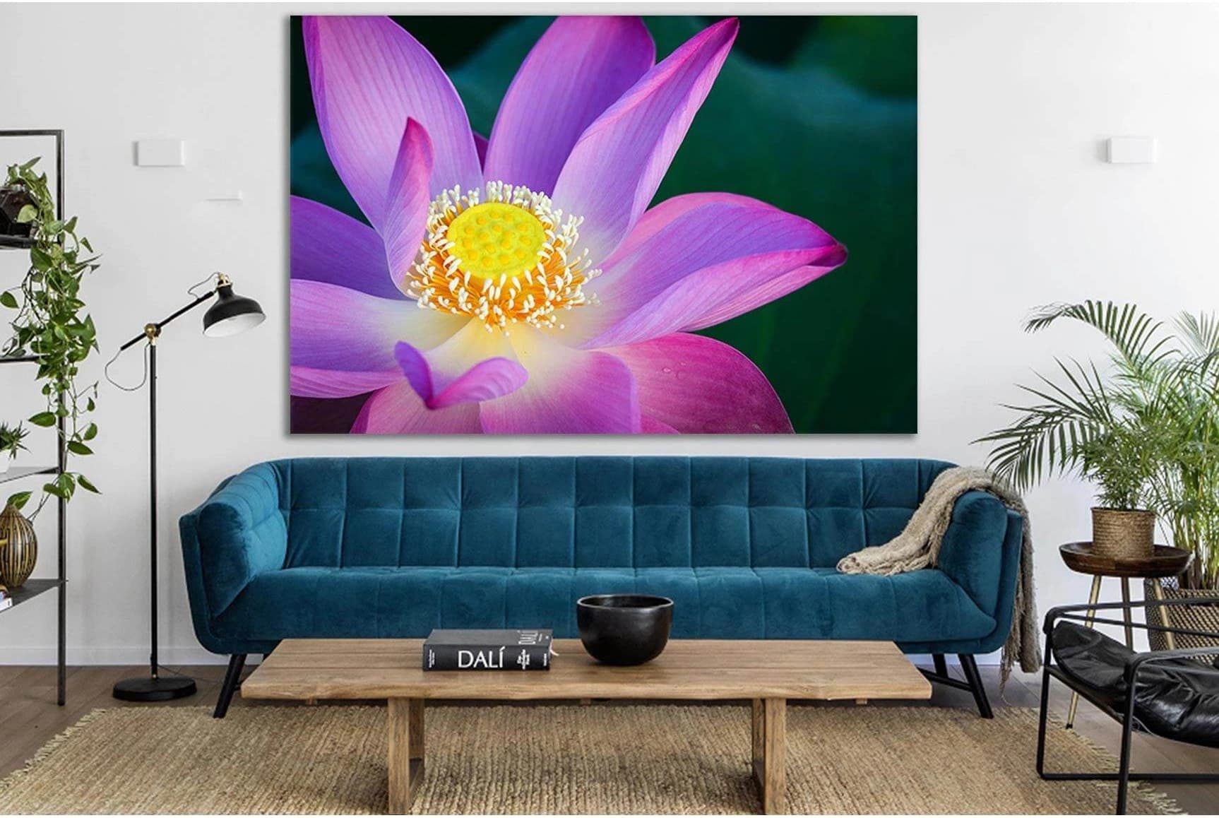 Close Up Of Lotus Flower №SL709 Ready to Hang Canvas Print - Zellart Canvas Prints 0new, ALL_Products, Floral & Botanical Wall Art