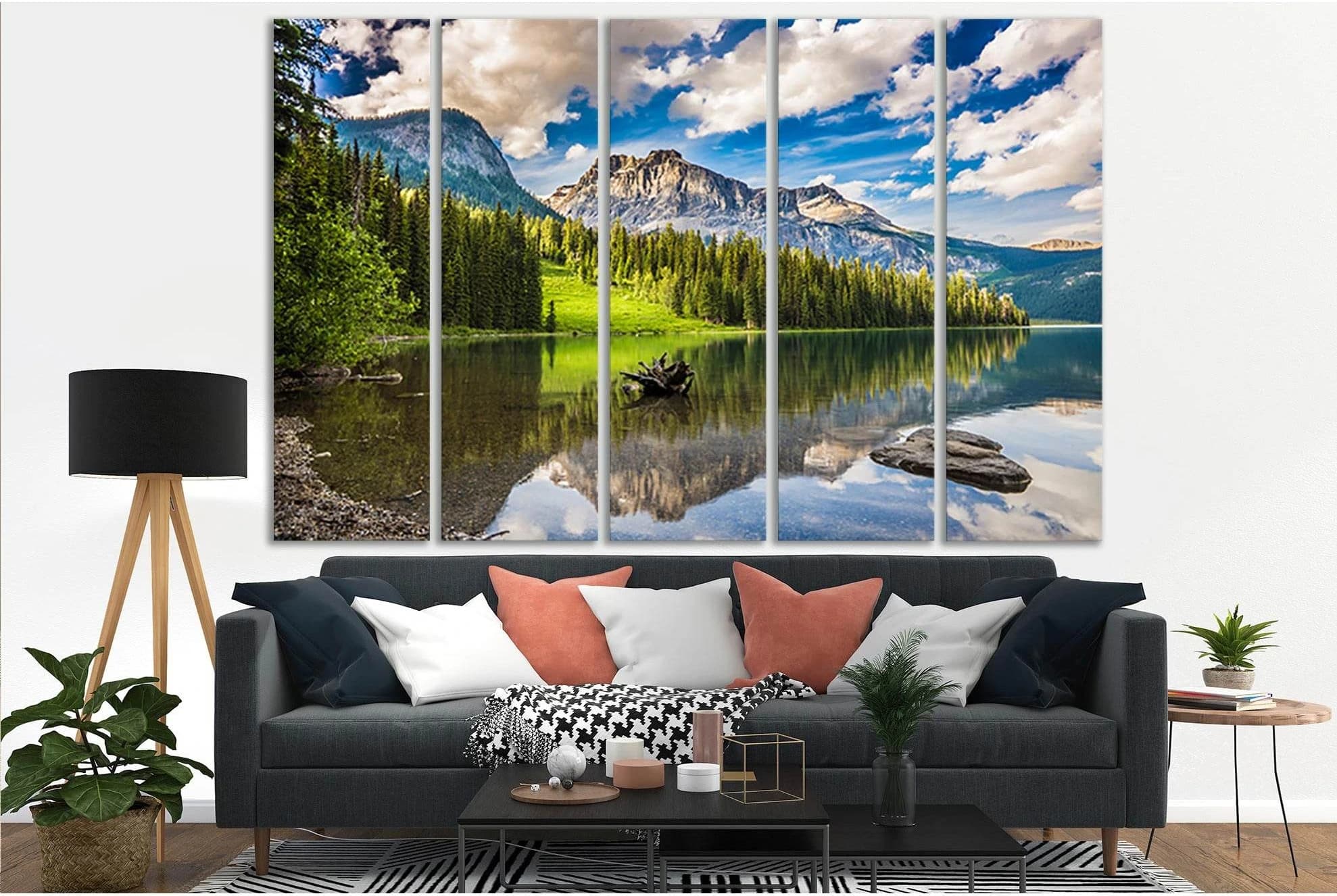 Clouds Over Mountains And Forest №SL1597 Ready to Hang Canvas Print - Zellart Canvas Prints 0new, ALL_Products, Mountains Wall Art, Nature Wall Art
