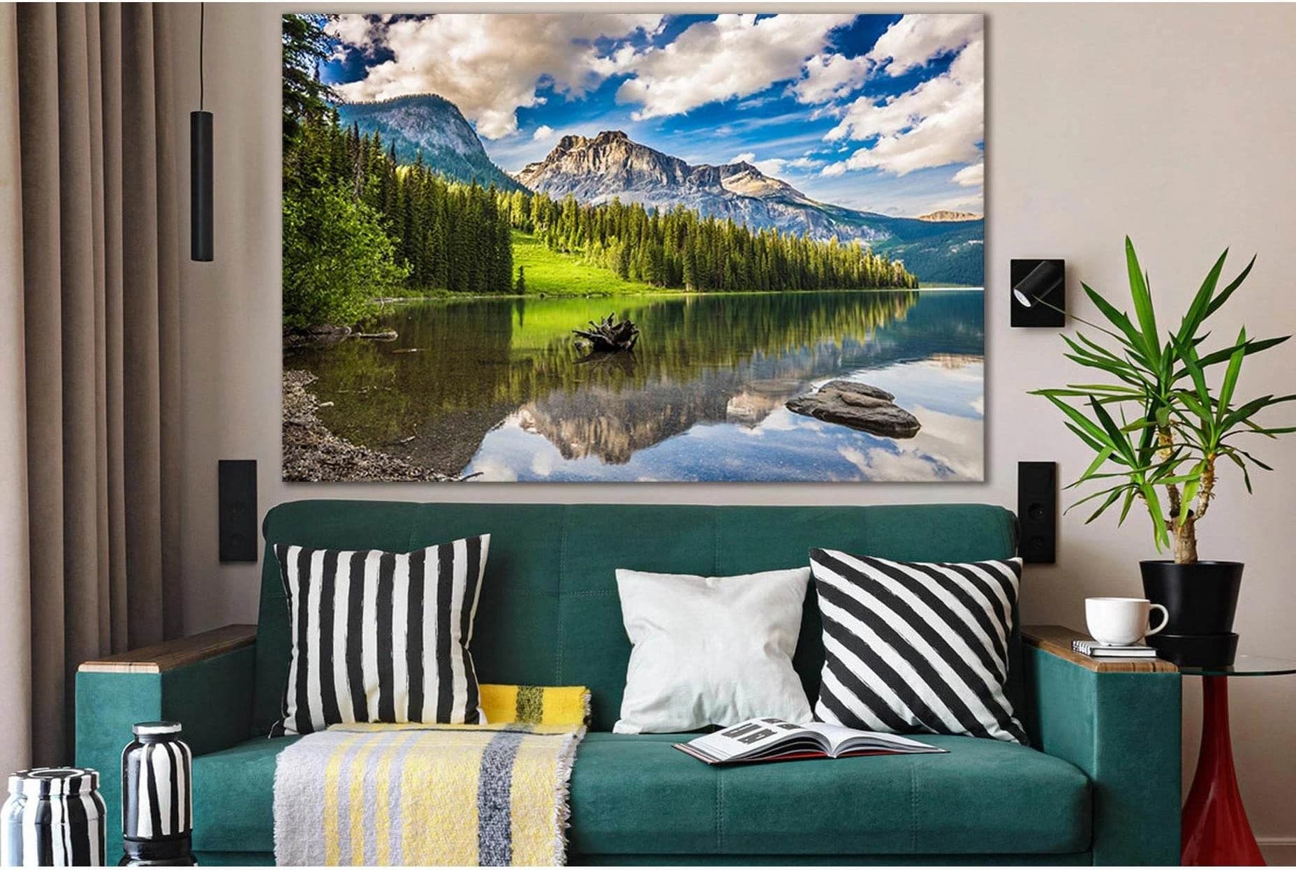 Clouds Over Mountains And Forest №SL1597 Ready to Hang Canvas Print - Zellart Canvas Prints 0new, ALL_Products, Mountains Wall Art, Nature Wall Art