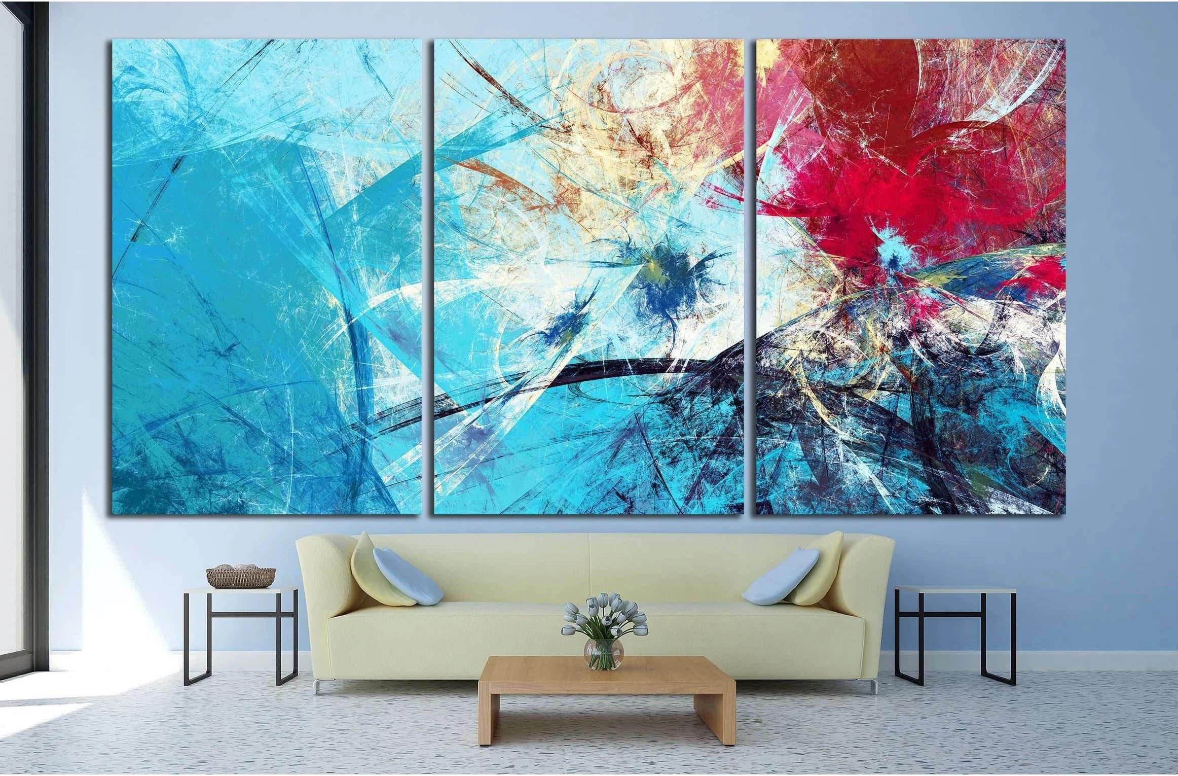 Cold blue winter pattern with lighting effect №2560 Ready to Hang Canvas Print - Zellart Canvas Prints ALL_Products, s-2560
