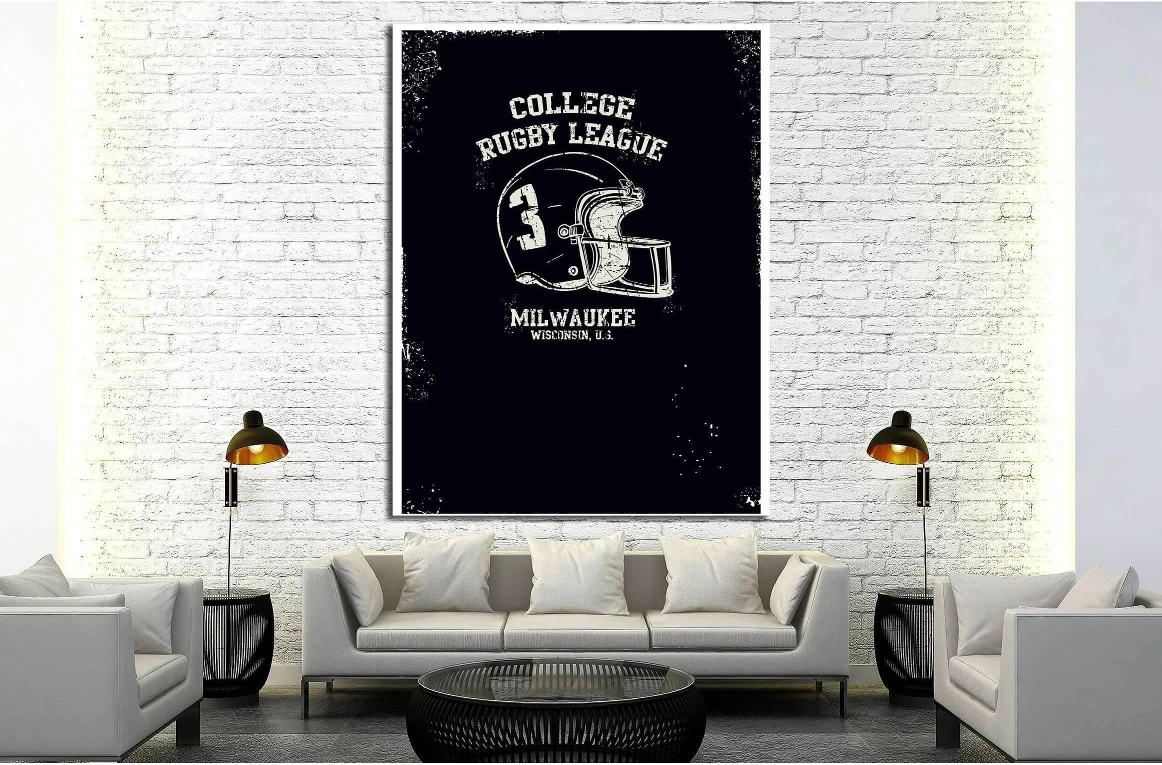 college rugby league milwauke №4593 Ready to Hang Canvas Print - Zellart Canvas Prints ALL_Products, s-4593