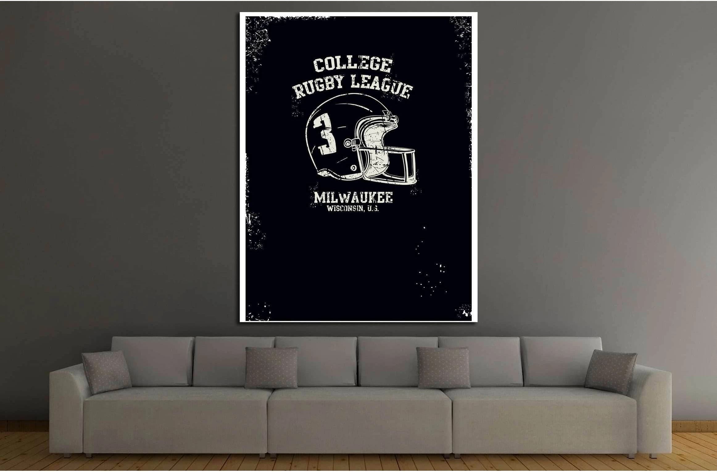 college rugby league milwauke №4593 Ready to Hang Canvas Print - Zellart Canvas Prints ALL_Products, s-4593