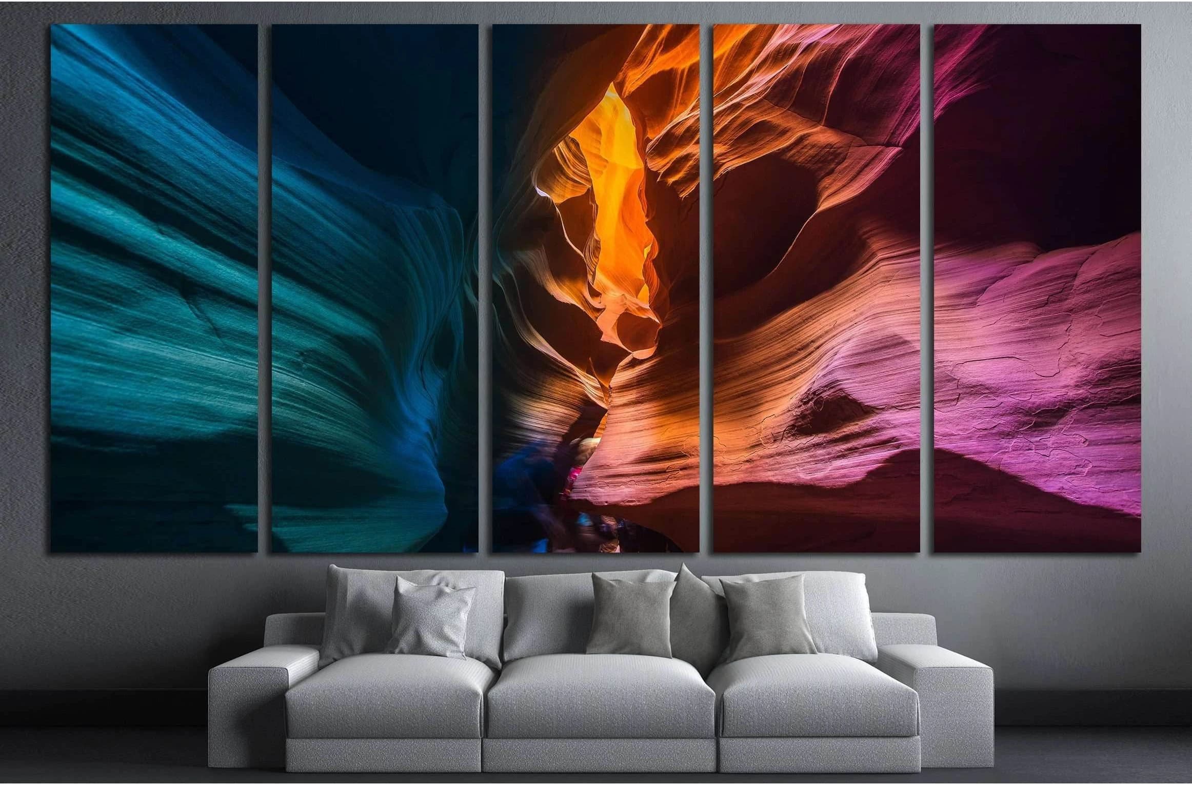 Colored rock formations. Canyon Antelope, Arizona №3208 Ready to Hang Canvas Print - Zellart Canvas Prints ALL_Products, s-3208