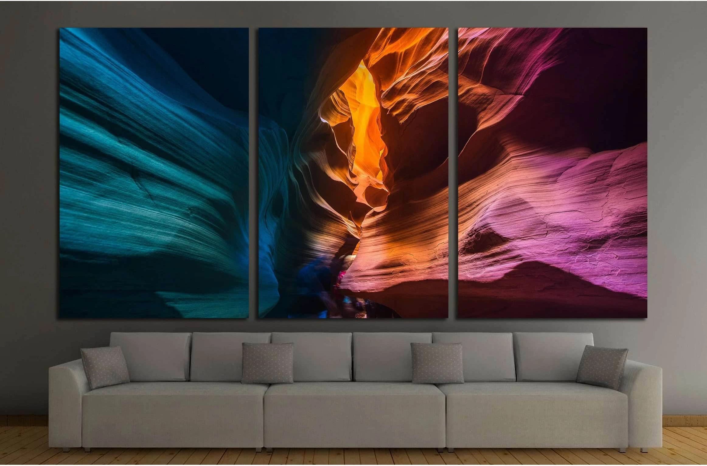 Colored rock formations. Canyon Antelope, Arizona №3208 Ready to Hang Canvas Print - Zellart Canvas Prints ALL_Products, s-3208