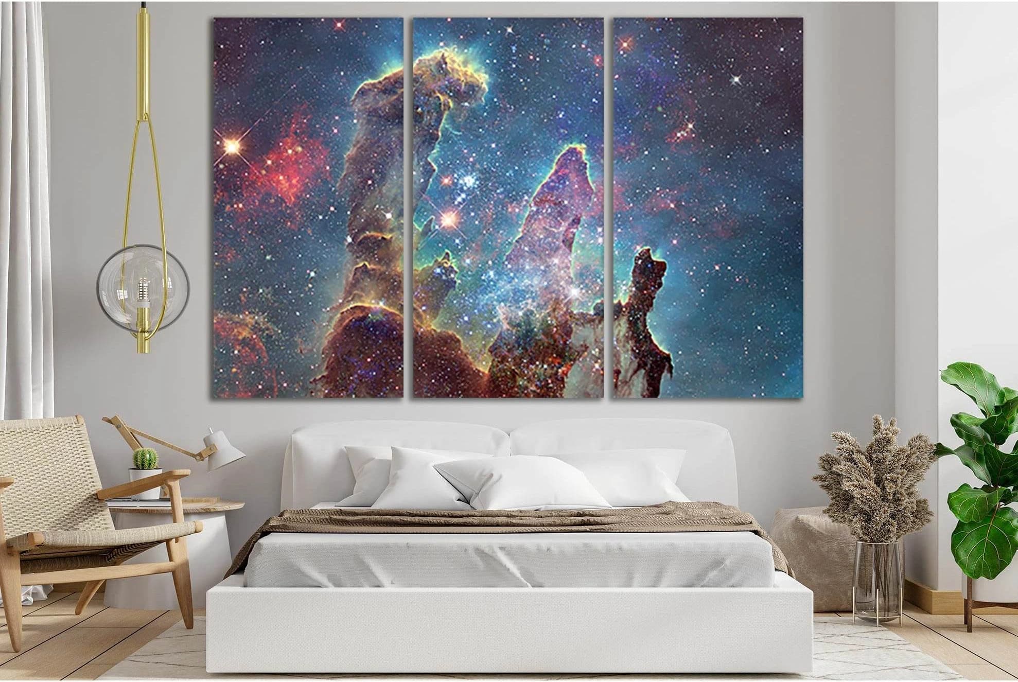 Colorful Space Nebula №SL409 Ready to Hang Canvas Print - Zellart Canvas Prints 0new, ALL_Products, Astronomy & Space Canvas Wall Art