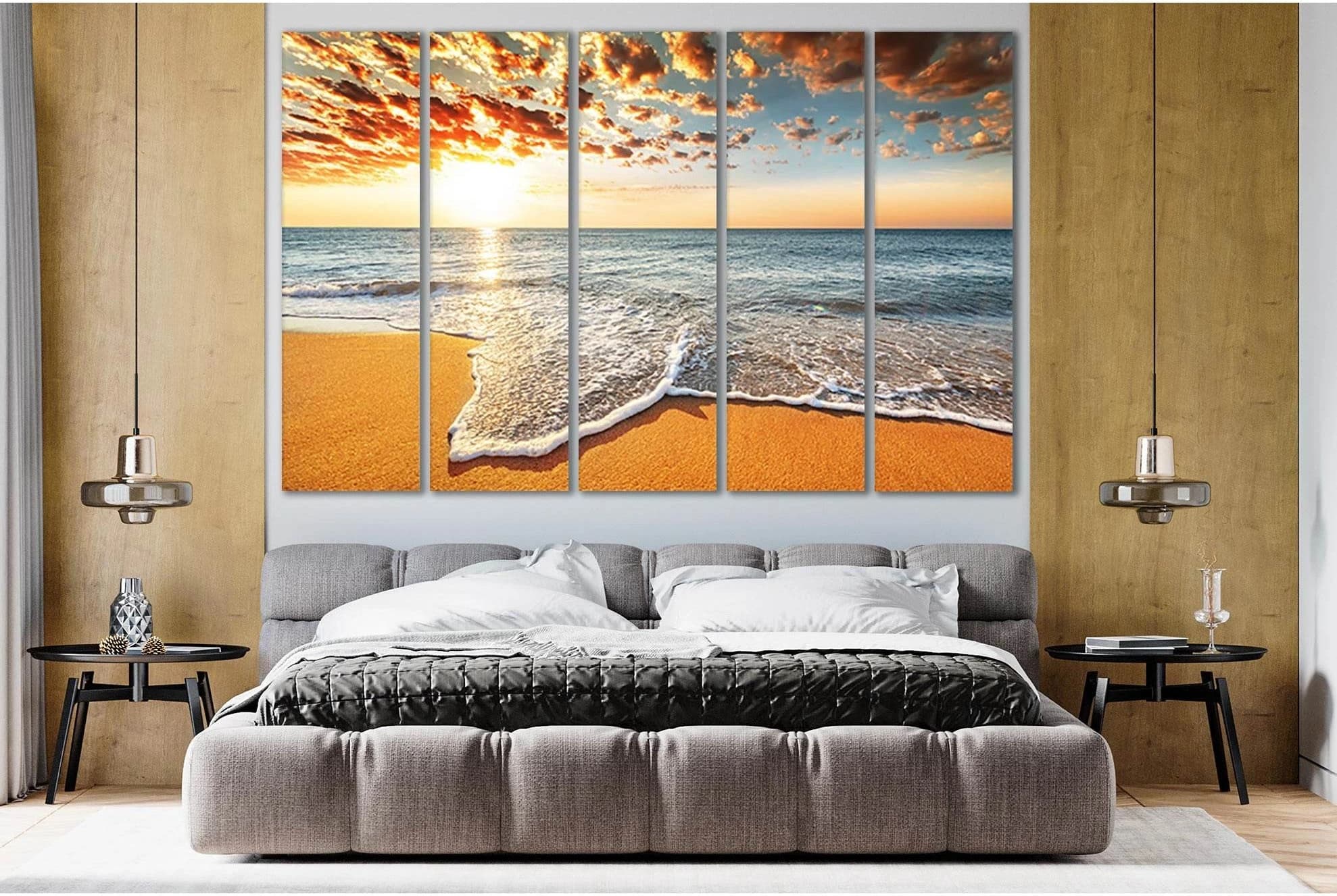 Colorful Sunset On The Sea №SL137 Ready to Hang Canvas Print - Zellart Canvas Prints 0new, ALL_Products, Beach Ocean & Waves